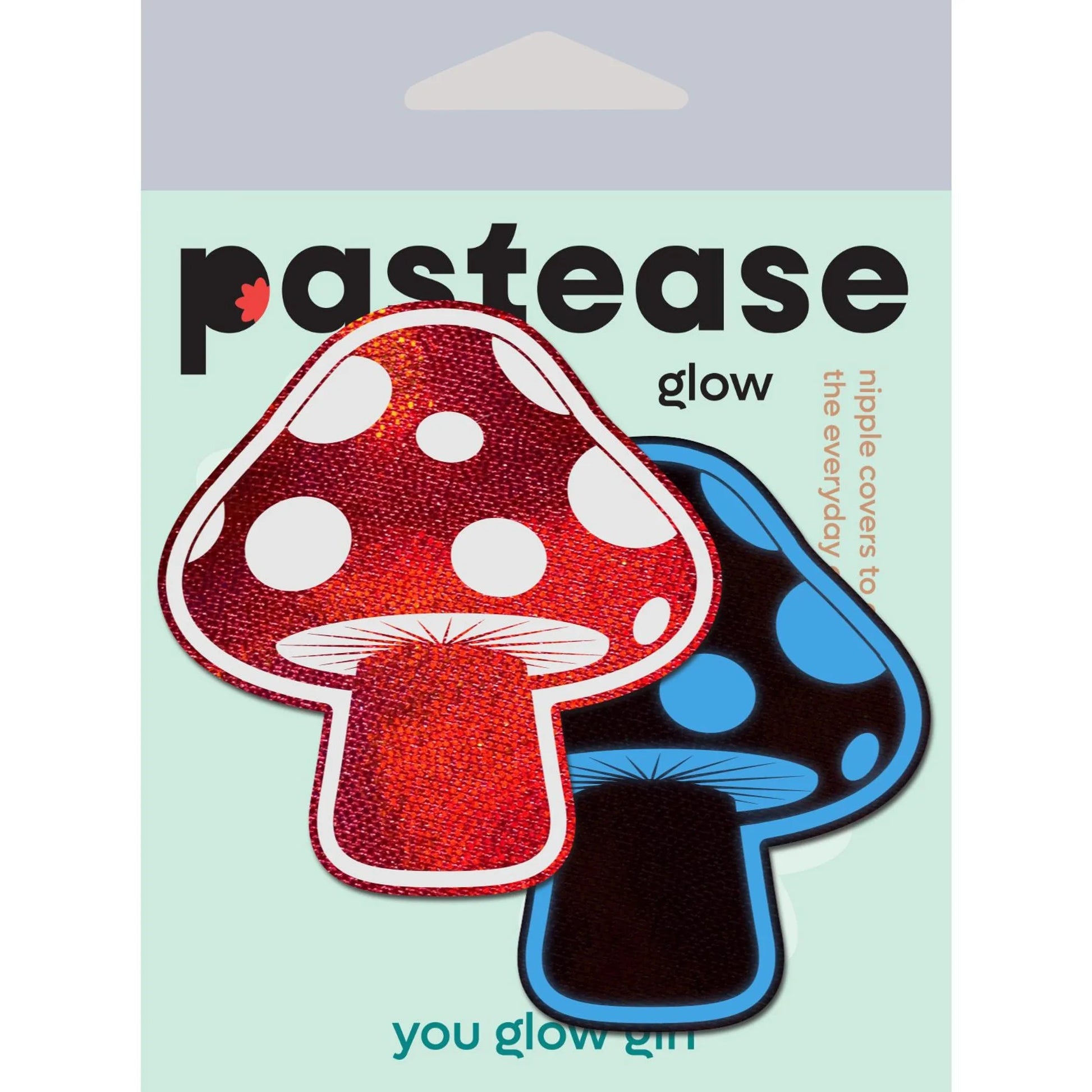 Mushroom Glow in the Dark Red & White Nipple Pasties Pastease