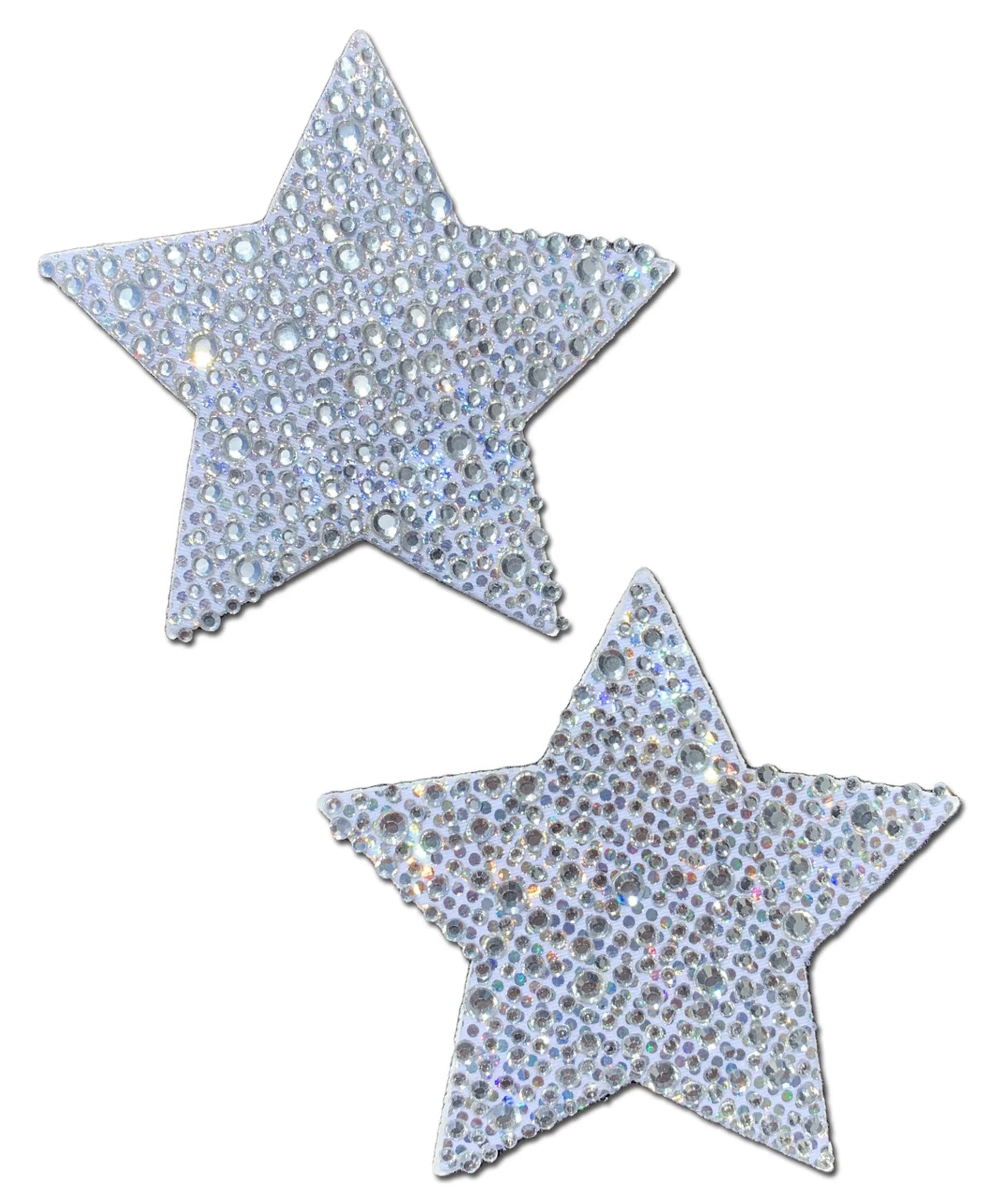 Crystal Silver Stars Pasties Pastease