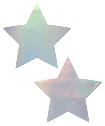 Pastease Holographic Star Silver Nipple Pasties Pastease
