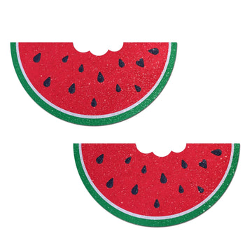 Watermelon Bite Glitter Velvet Breast Covers Pastease