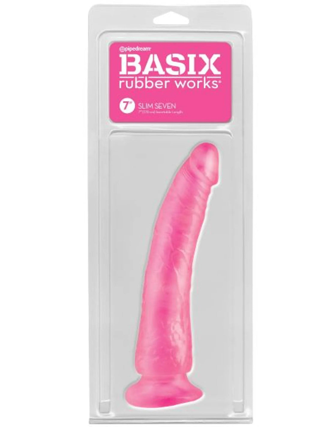 Basix Rubber Works 7-Inch Slim Dong with Suction Cup Pipedream Products