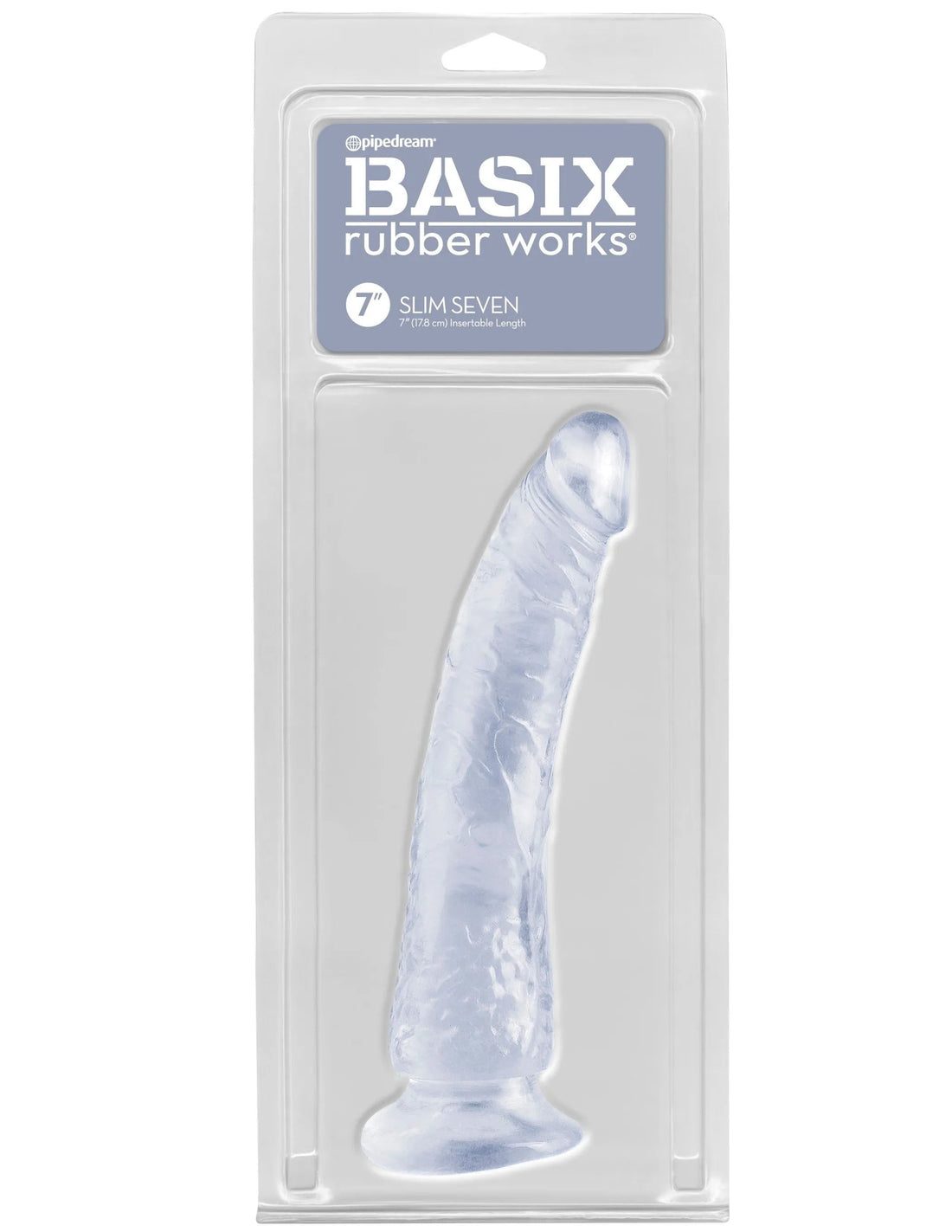 Basix Rubber Works Slim Dong 7-Inch Clear with Suction Cup Pipedream Products