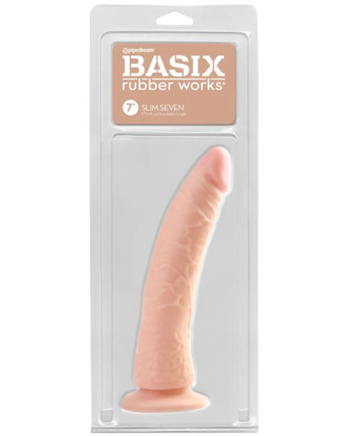 Basix Rubber Works 7-Inch Slim Dong With Suction Cup Pipedream Products