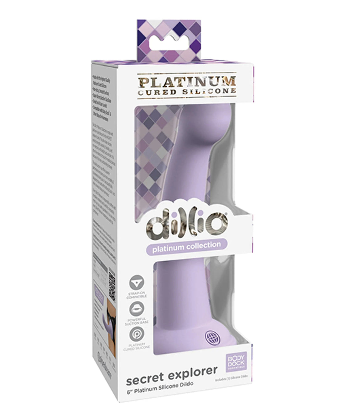 Dillio Platinum 6in Secret Explorer Purple Pipedream Products