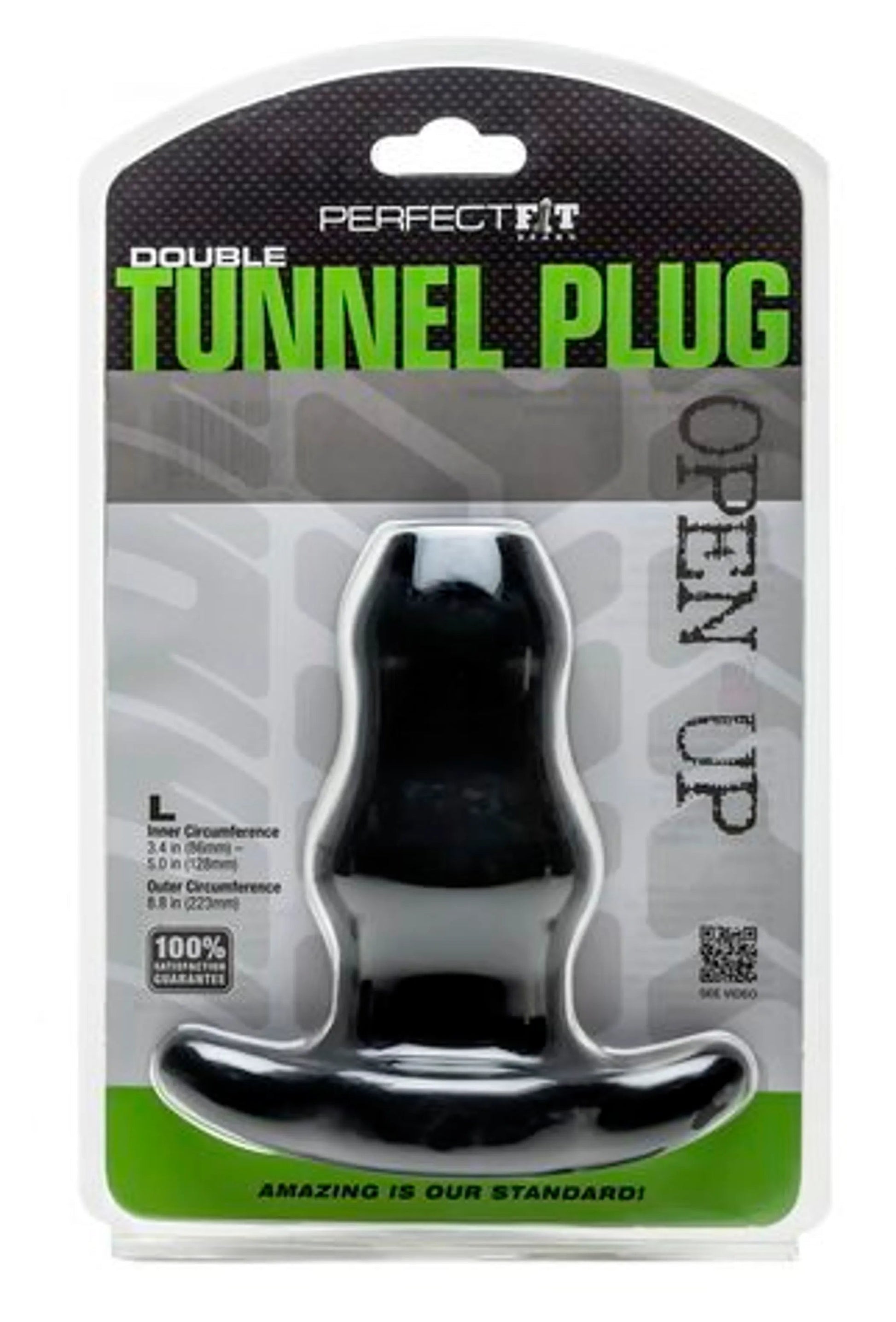 Double Tunnel Plug Large Black Perfect Fit