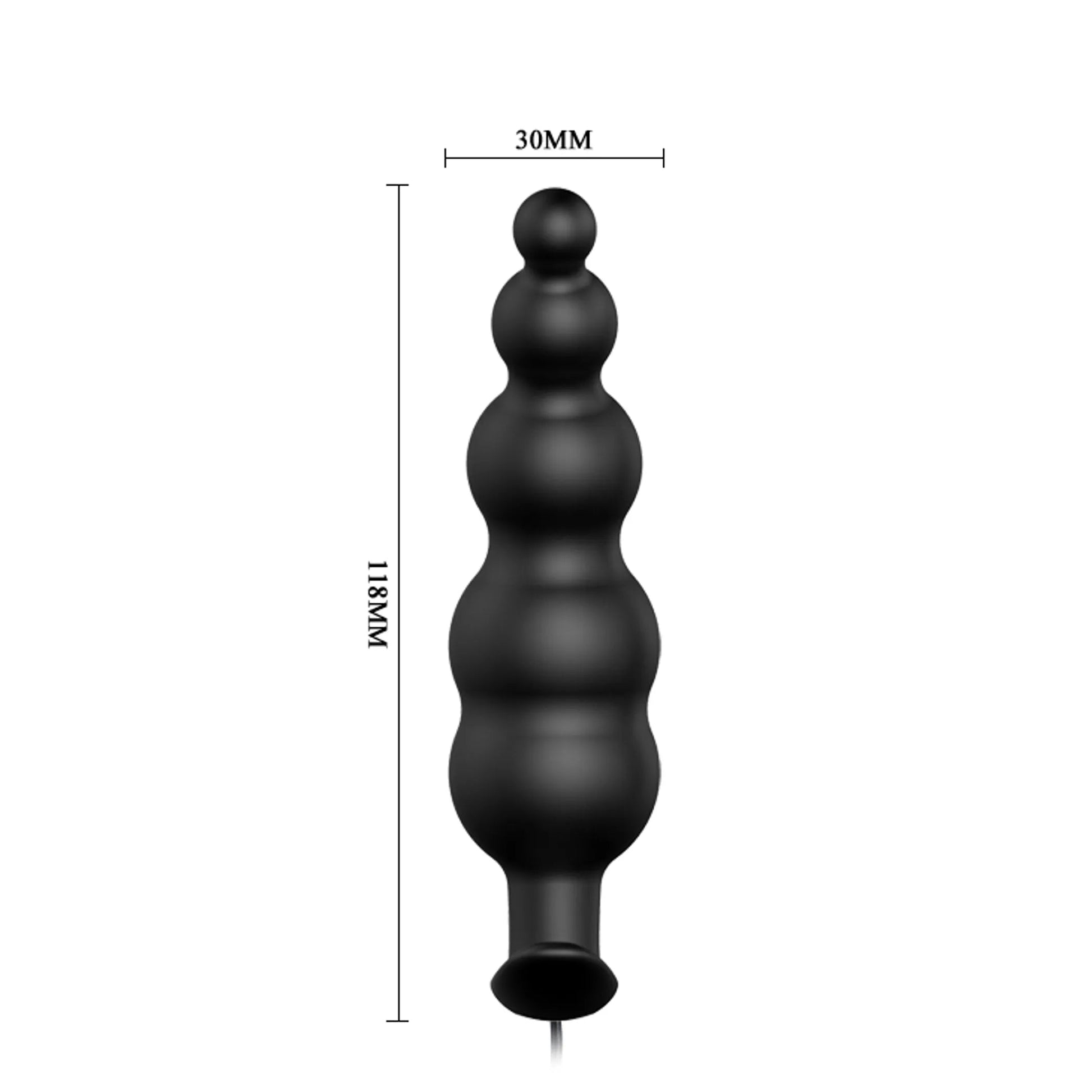 Pretty Love Vibrating Bead Butt Plug Black Pretty Love