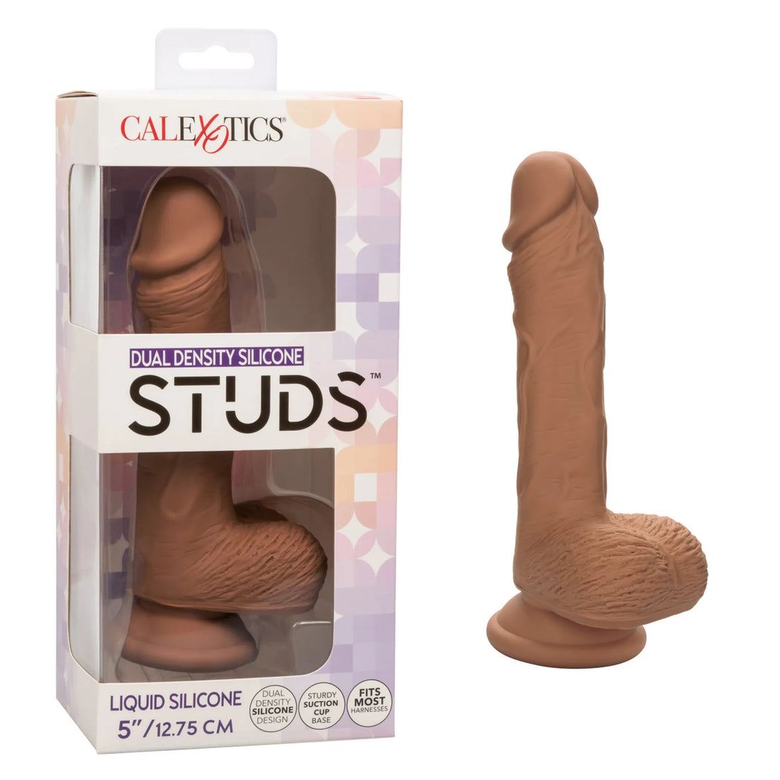 Dual Density Silicone Stud 5in Brown California Exotic Novelties