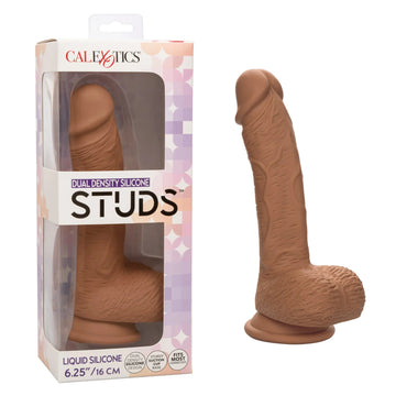 Dual Density Silicone Stud 6.25in Brown California Exotic Novelties