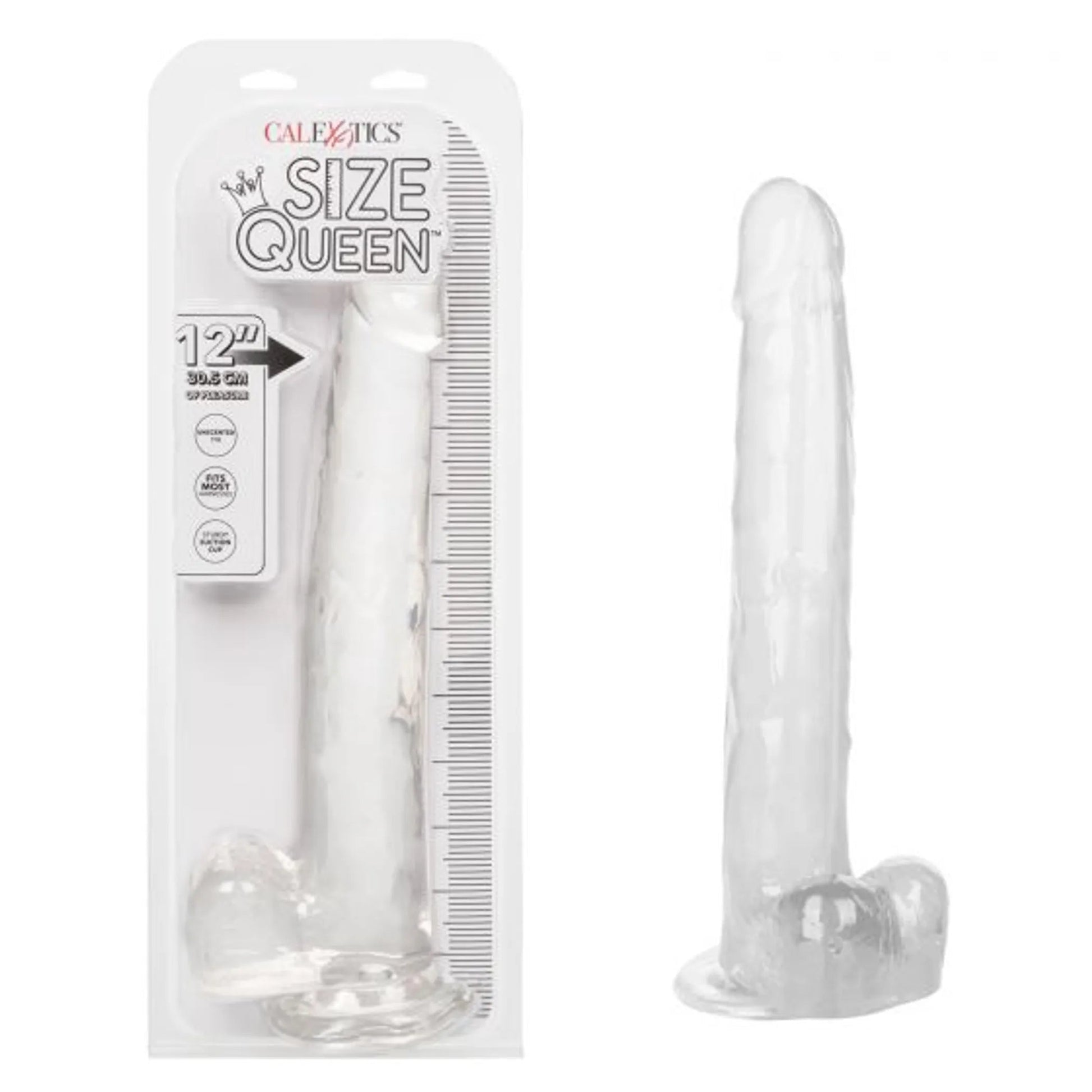 Size Queen 12in Clear Dildo California Exotic Novelties
