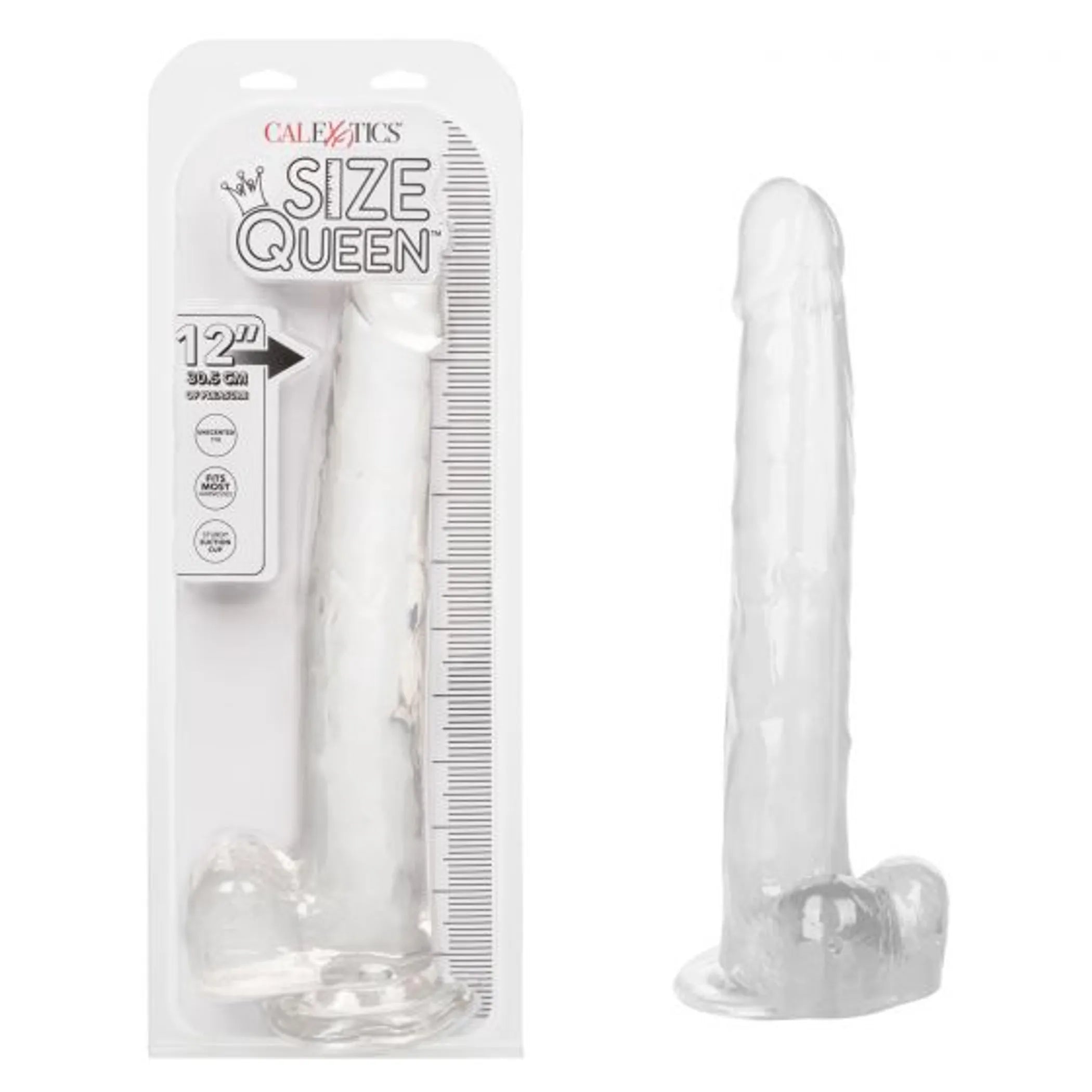 Size Queen 12in Clear Dildo California Exotic Novelties