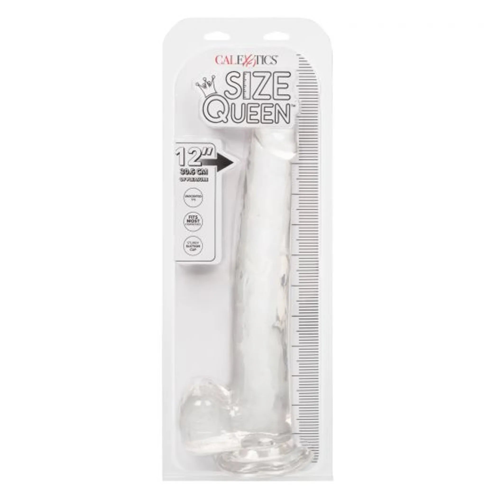 Size Queen 12in Clear Dildo California Exotic Novelties
