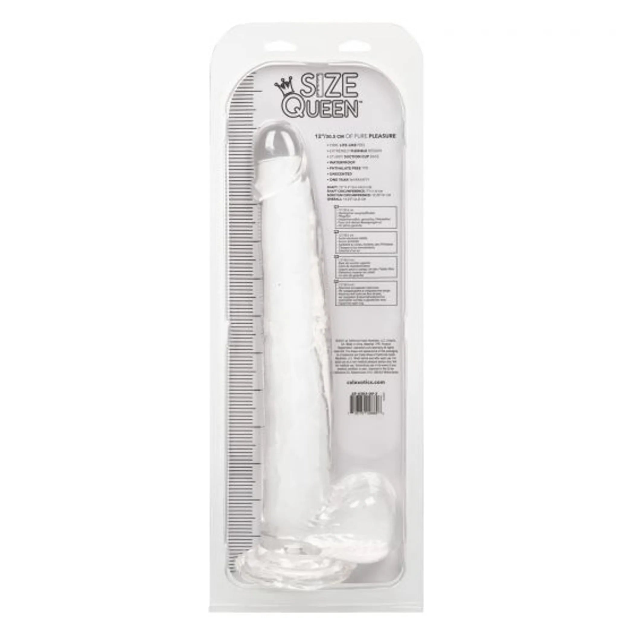 Size Queen 12in Clear Dildo California Exotic Novelties