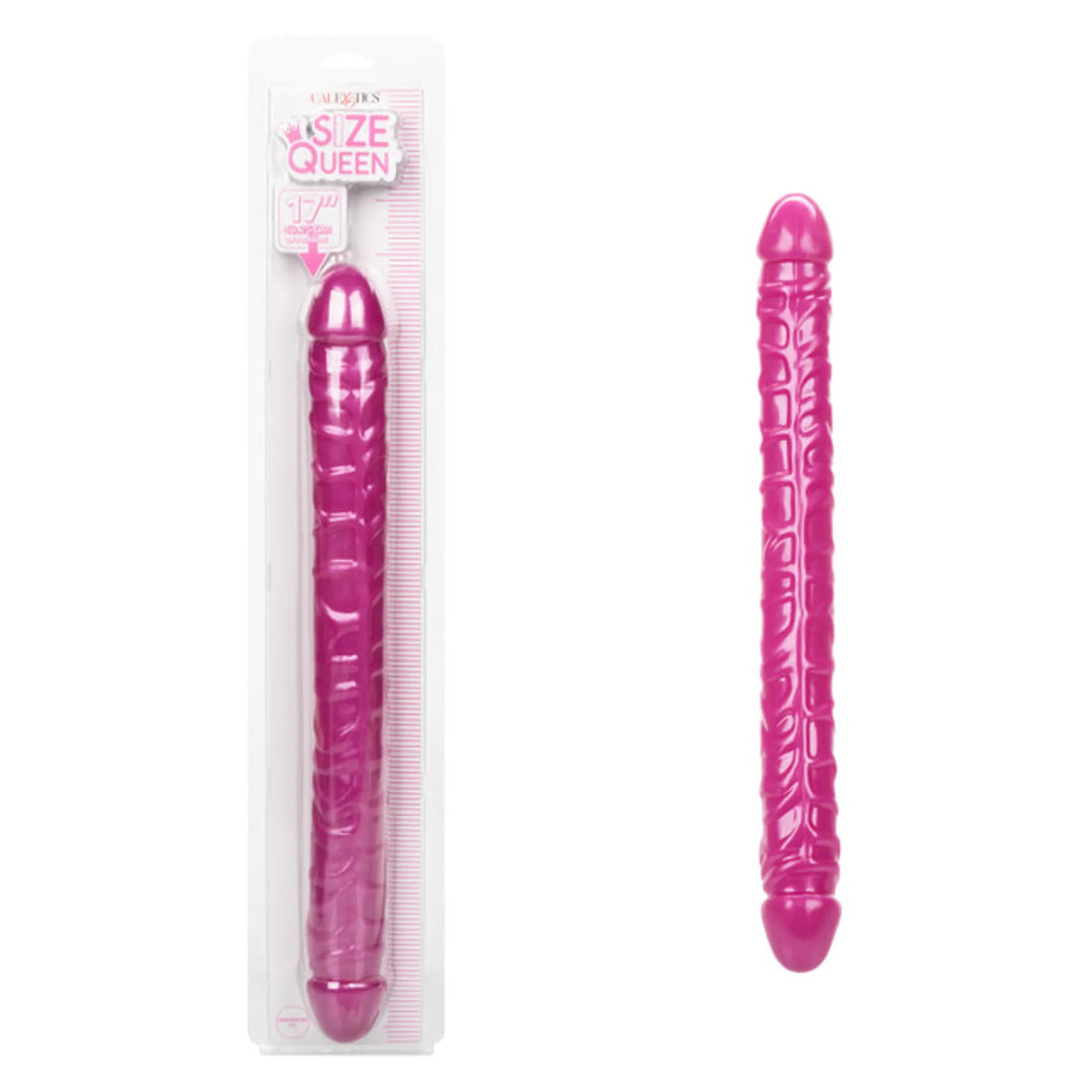 Size Queen 17in Pink Double-Ended Dildo California Exotic Novelties