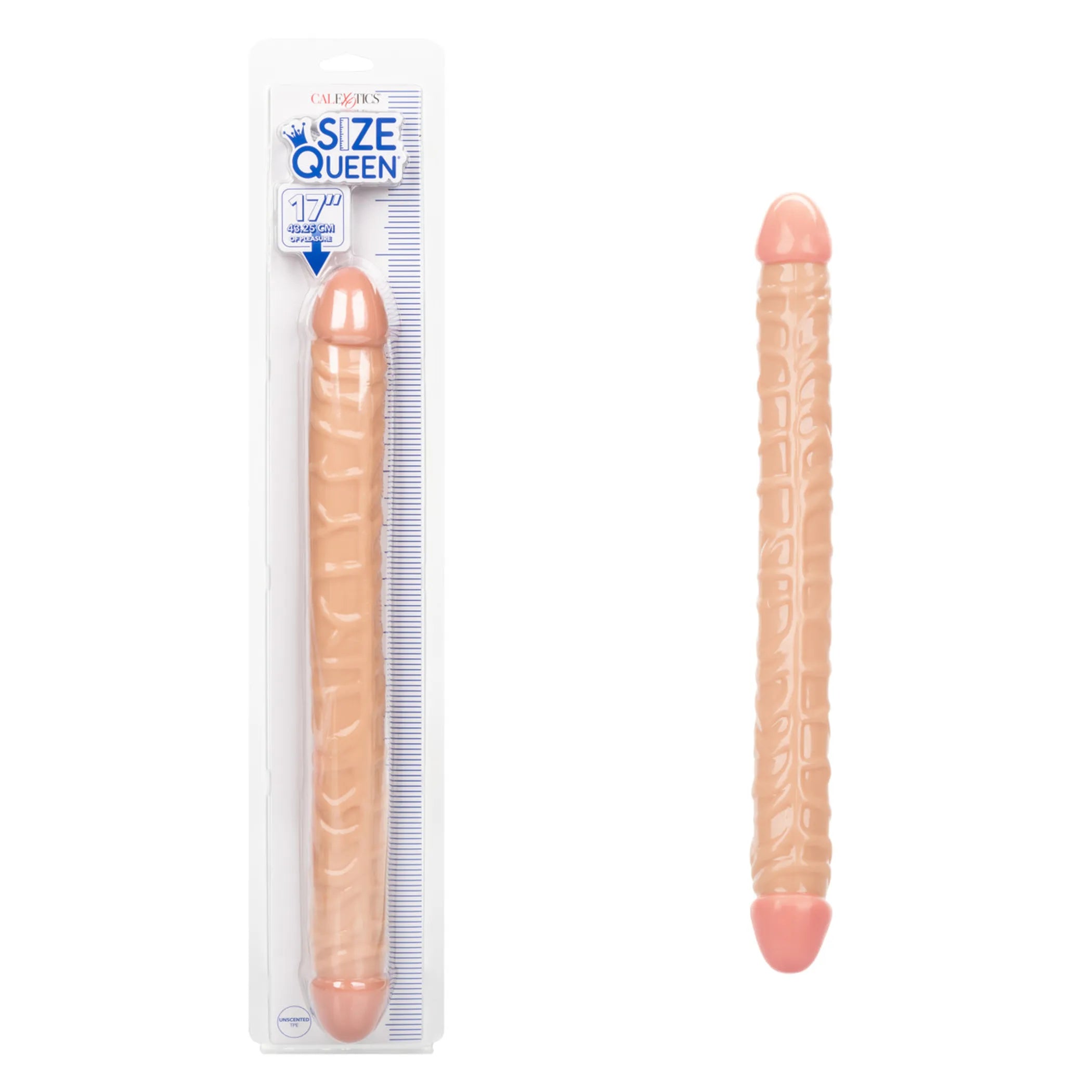 Size Queen 17in Ivory Double-Ended Dildo California Exotic Novelties