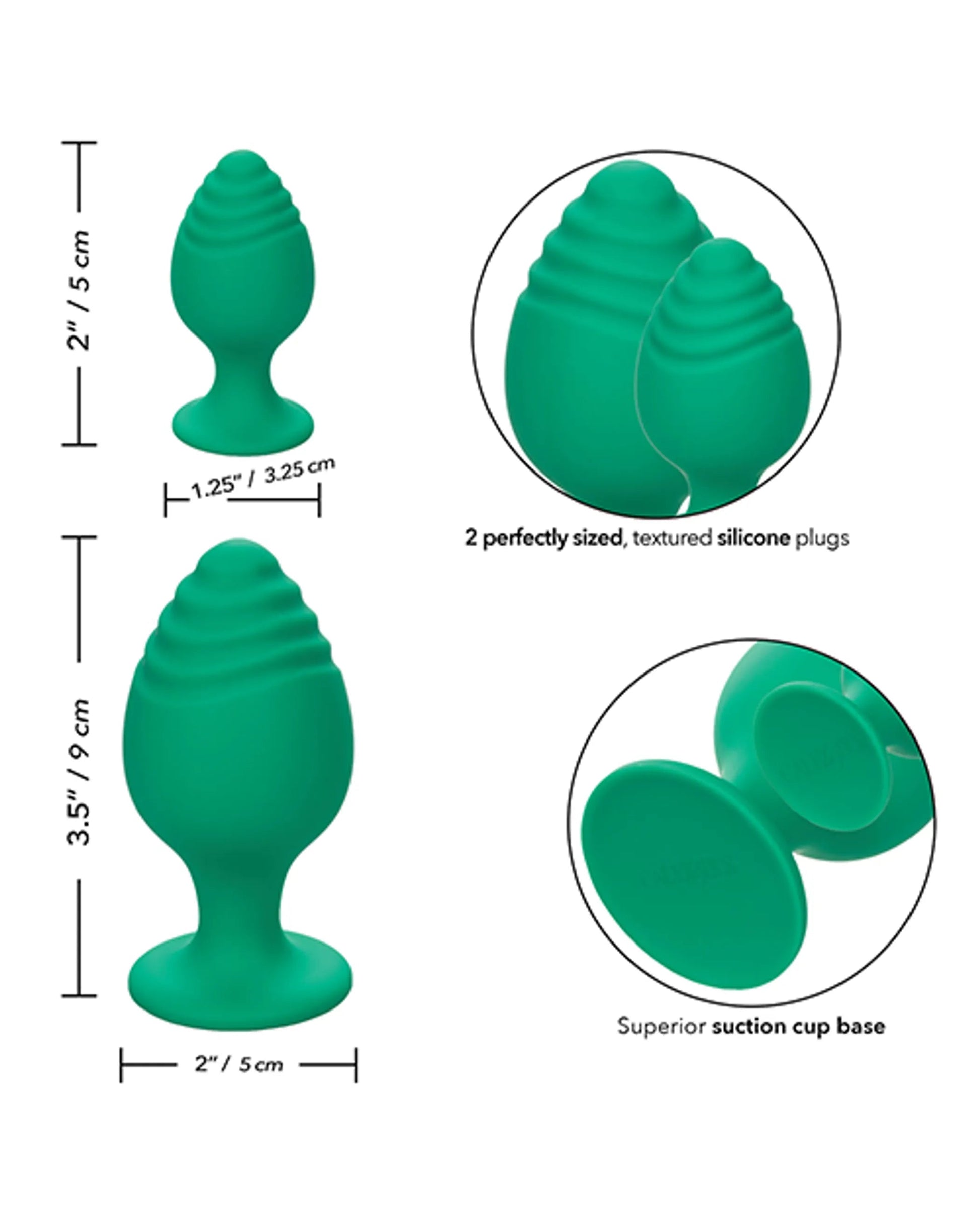 Cheeky Green Anal Plugs 2-Pack California Exotic Novelties