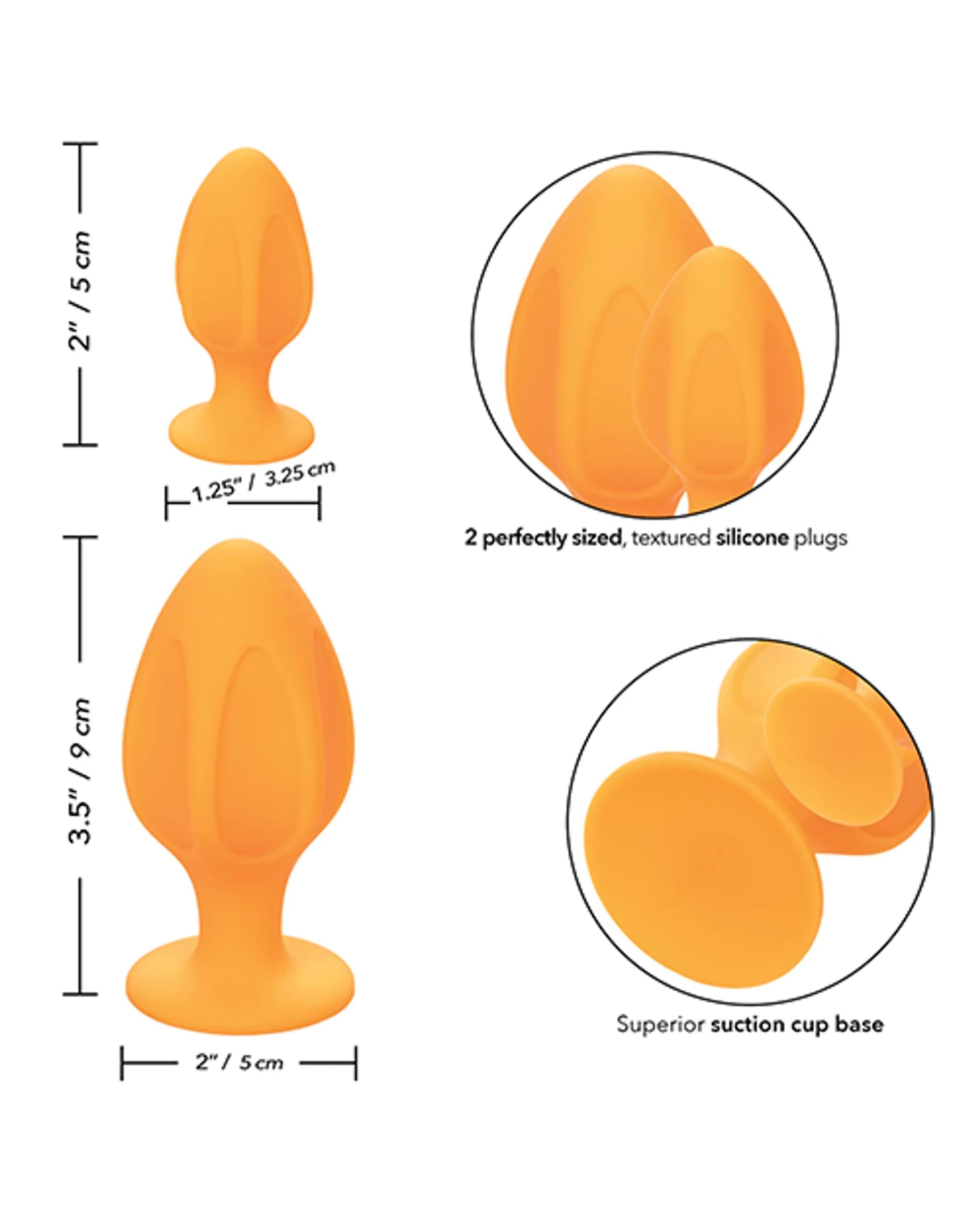 Cheeky Orange Anal Plugs 2-Pack California Exotic Novelties