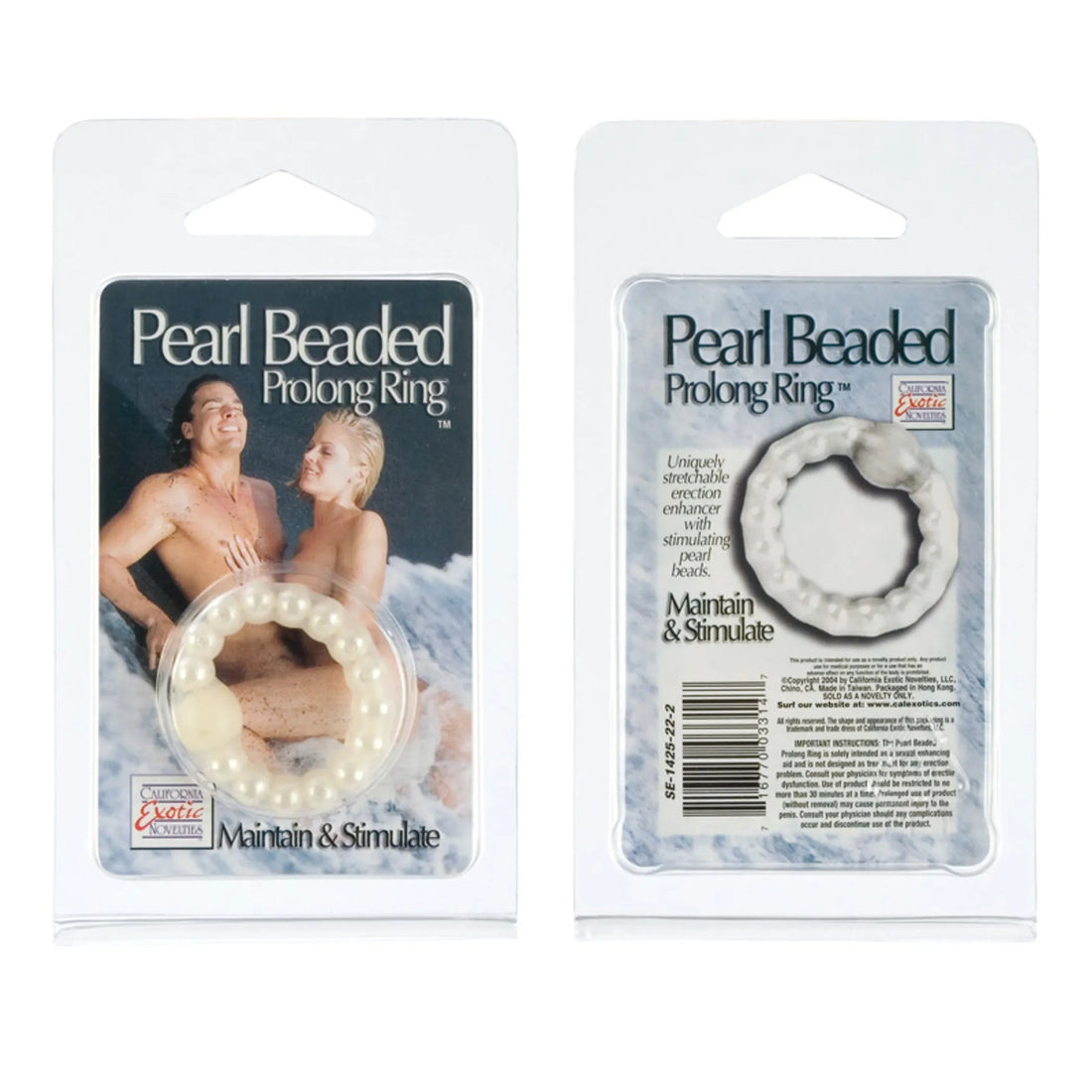 Pearl Bead Prolong Ring White California Exotic Novelties