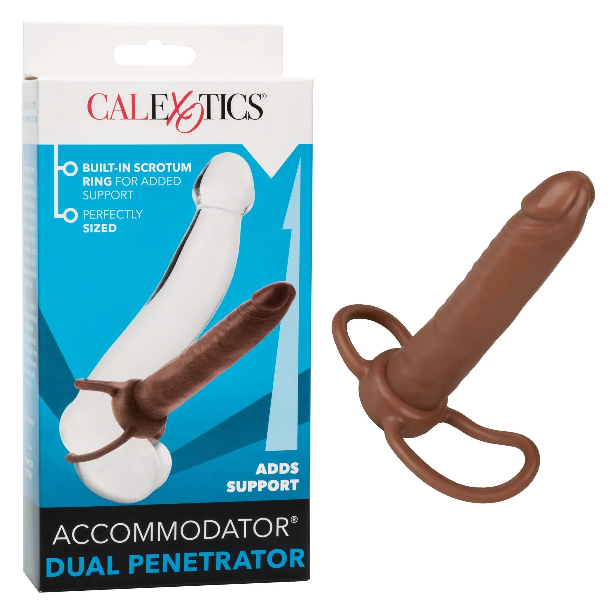 Accommodator Dual Penetrator Brown California Exotic Novelties
