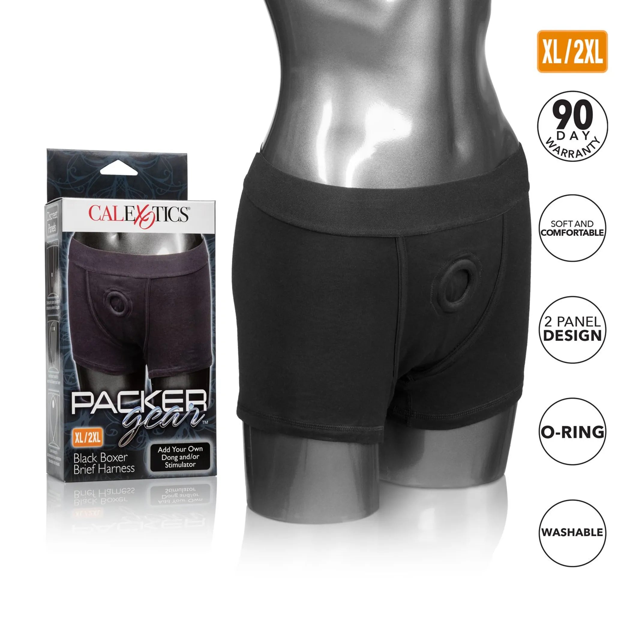 Packer Gear Black Boxer Brief Harness XL/2XL California Exotic Novelties