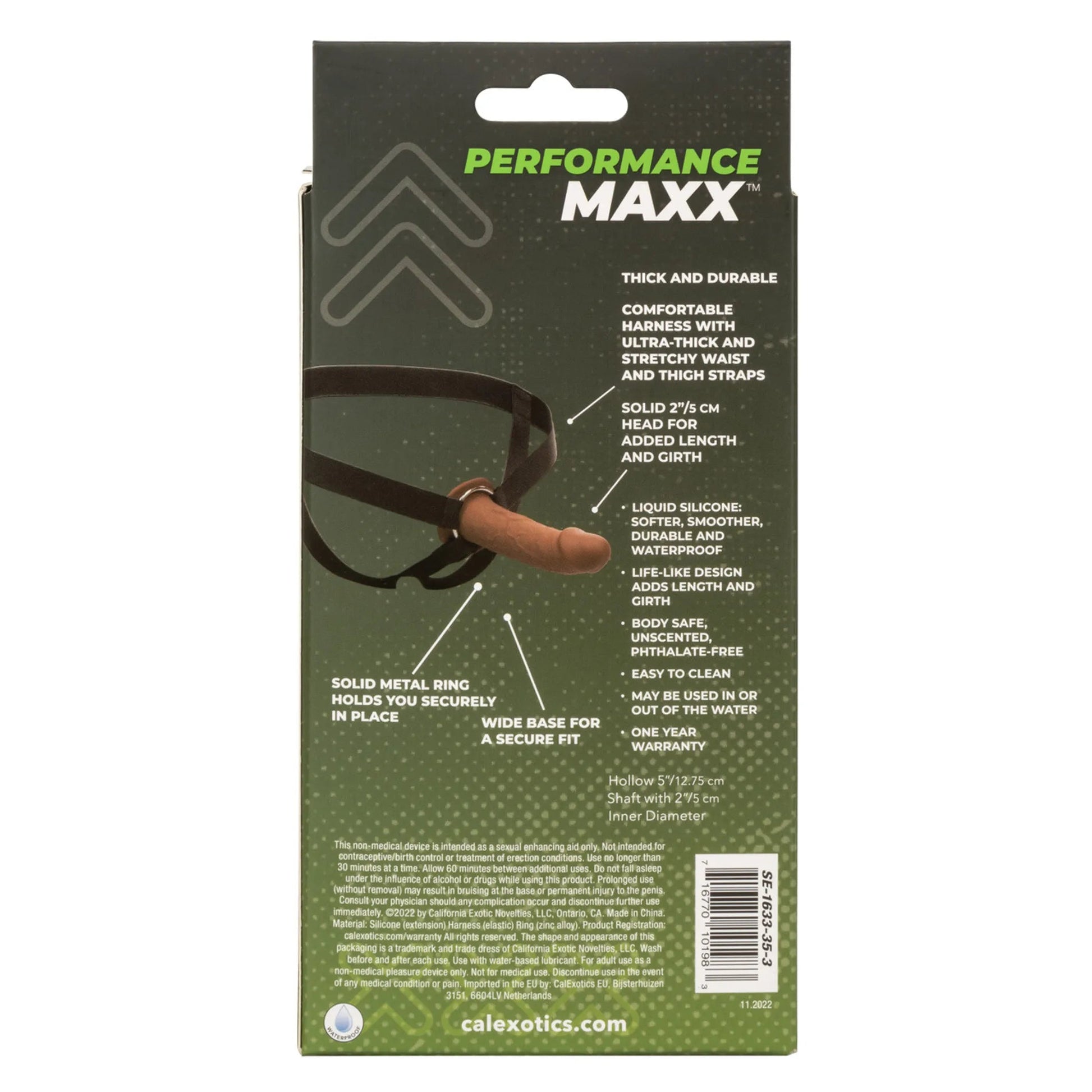 Performance Maxx Life-Like Extension with Harness – Brown California Exotic Novelties