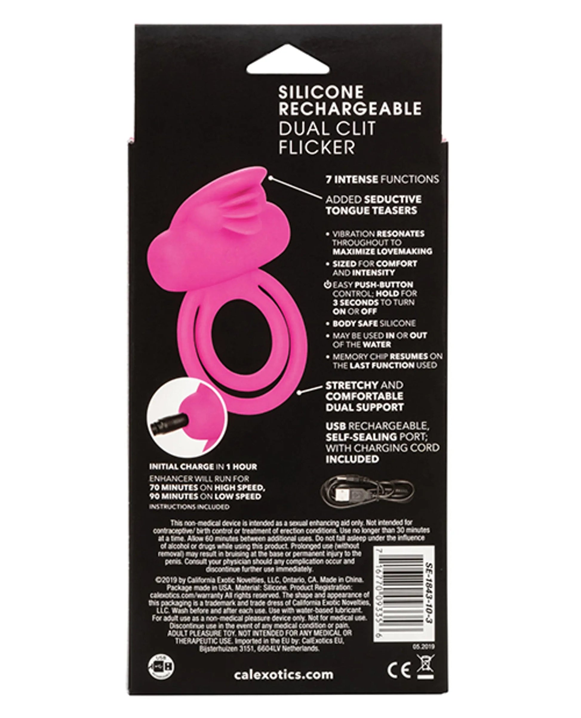 Rechargeable Dual Clit Flicker Enhancer California Exotic Novelties