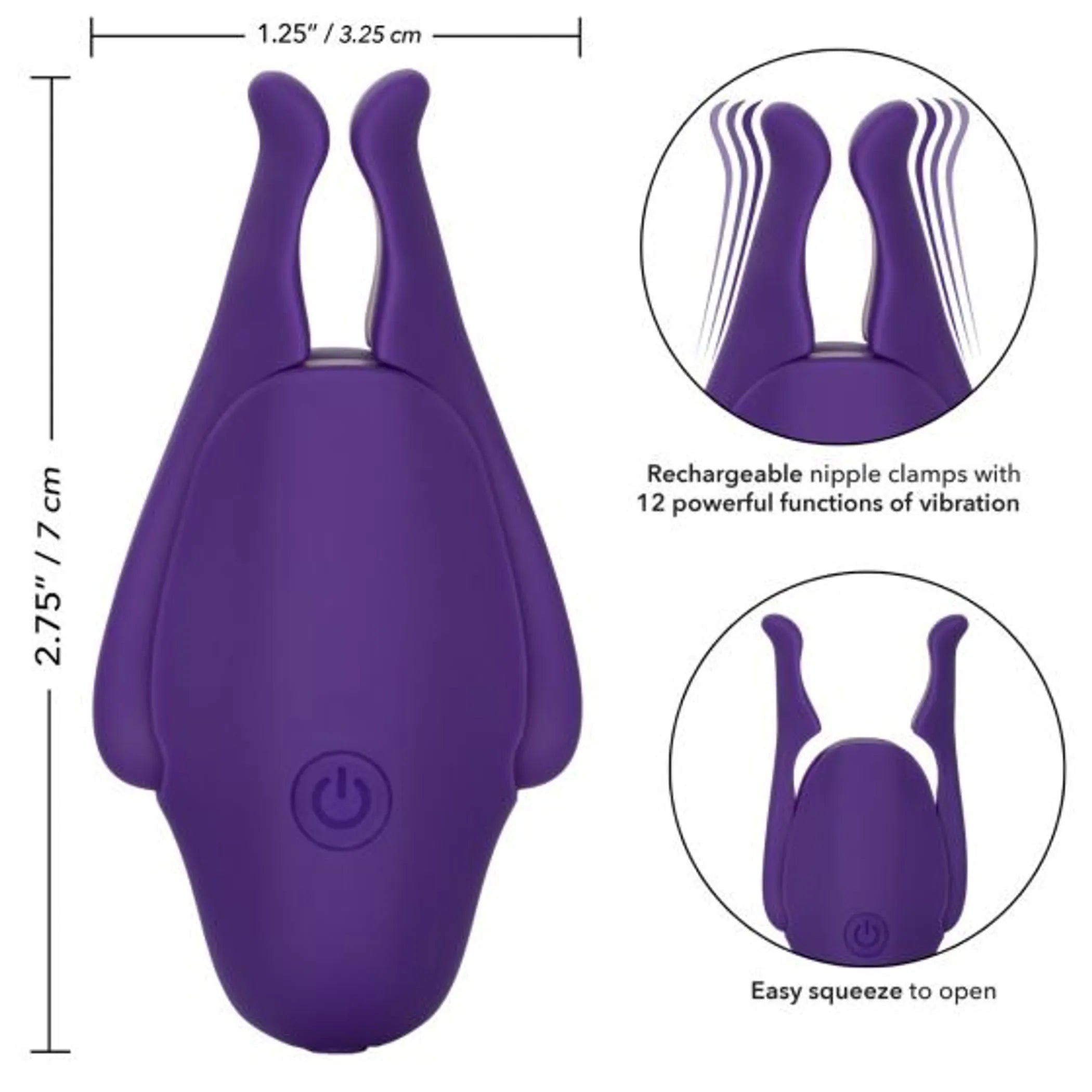 Rechargeable Purple Nipplettes California Exotic Novelties