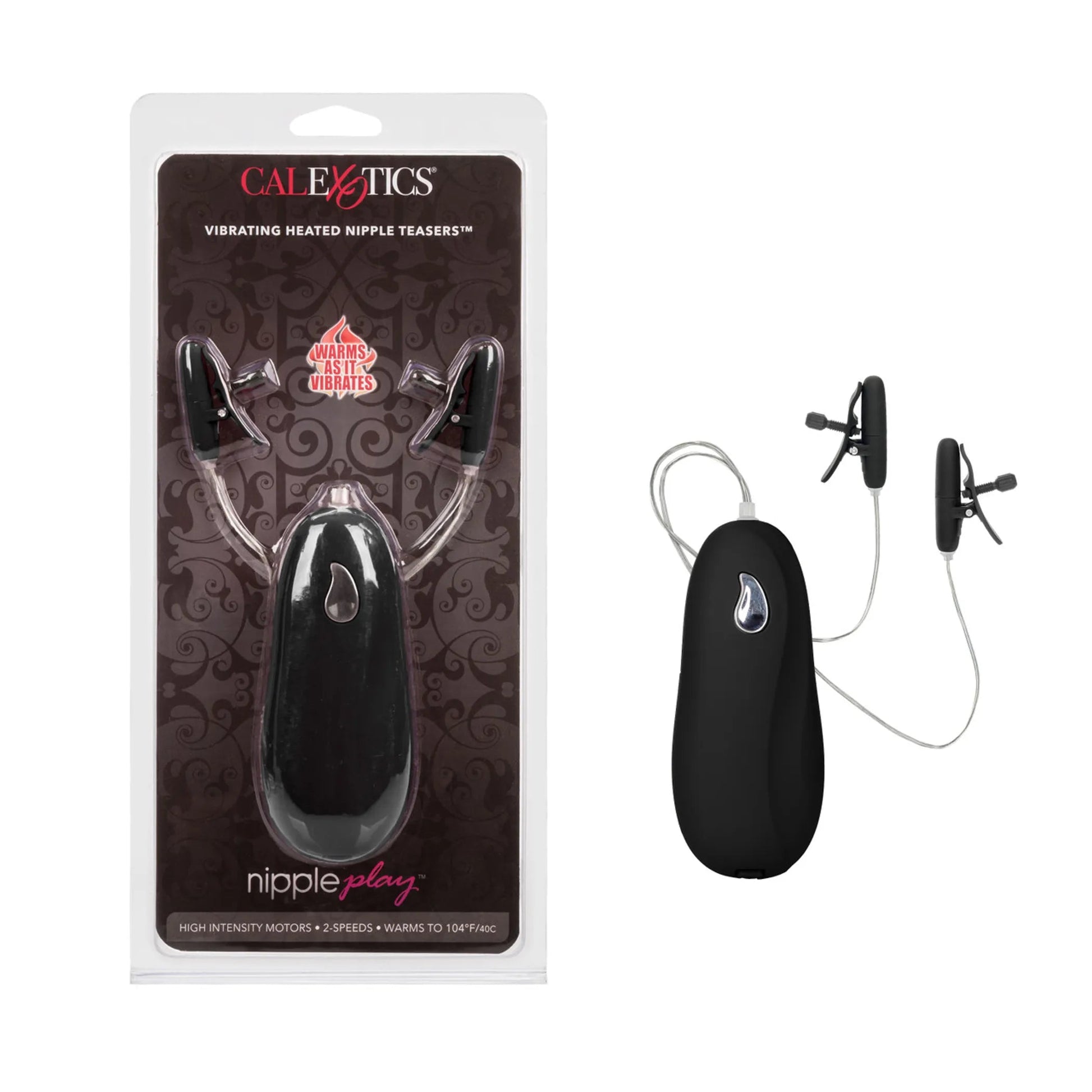 Nipple Play Vibrating Heated Teasers Black California Exotic Novelties