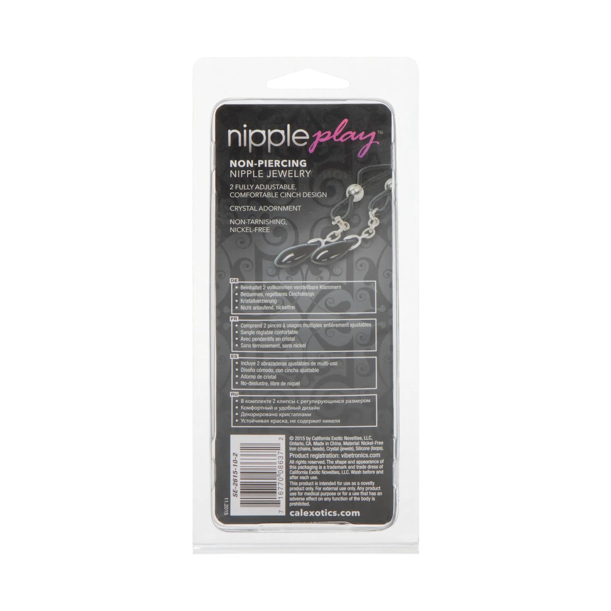 Non-Piercing Nipple Jewelry Onyx California Exotic Novelties