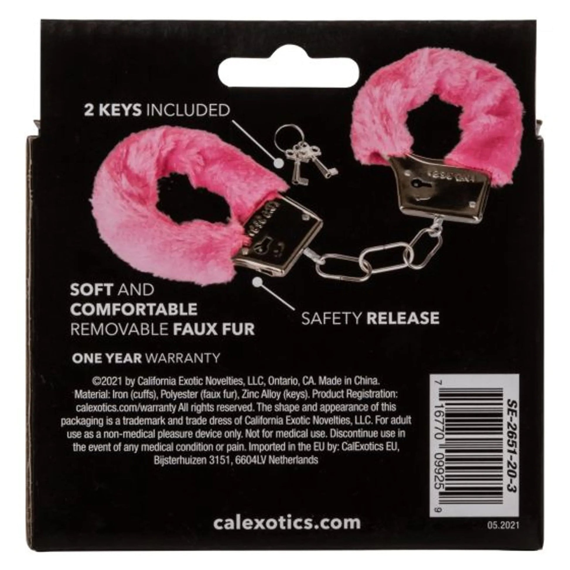 Playful Pink Furry Cuffs California Exotic Novelties
