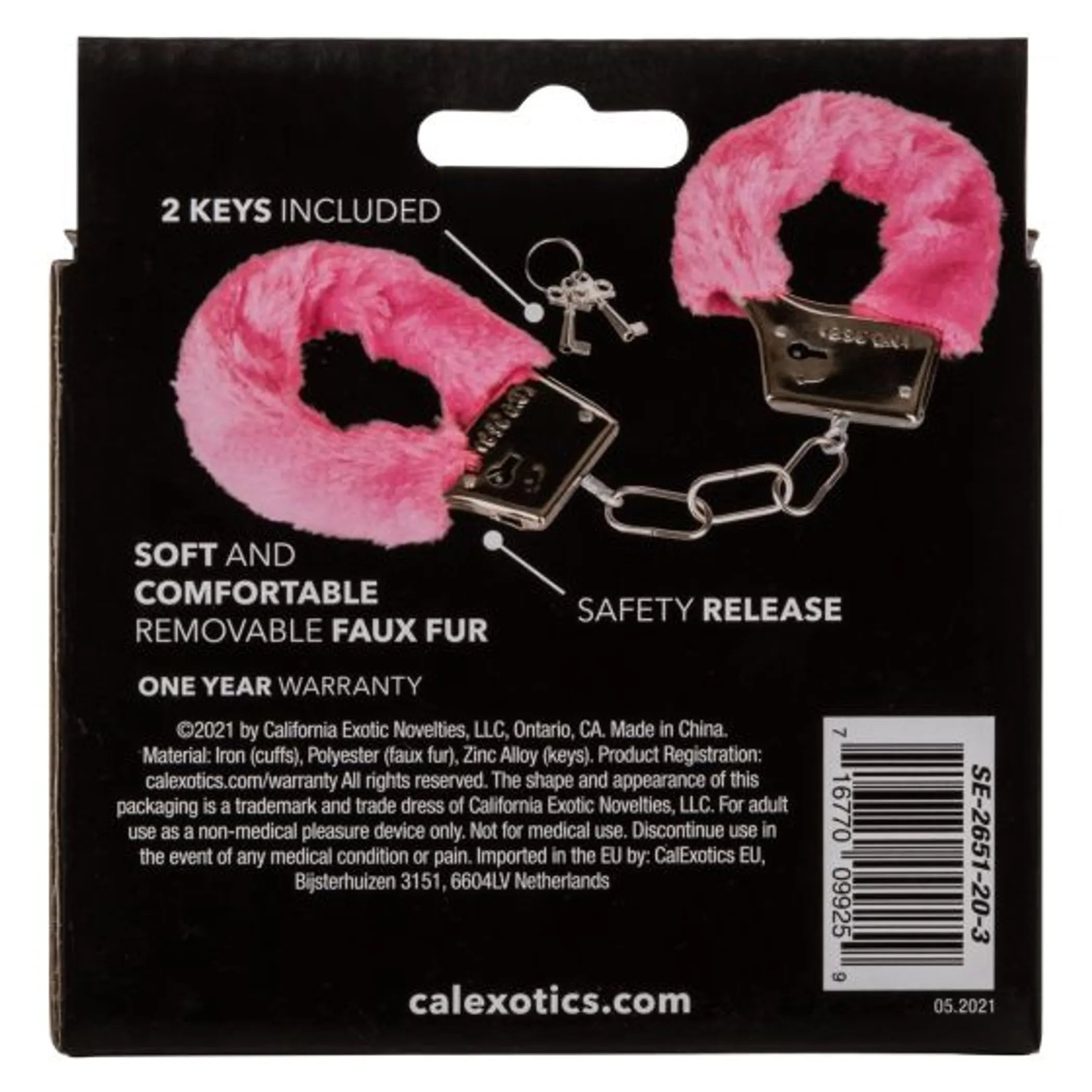 Playful Pink Furry Cuffs California Exotic Novelties