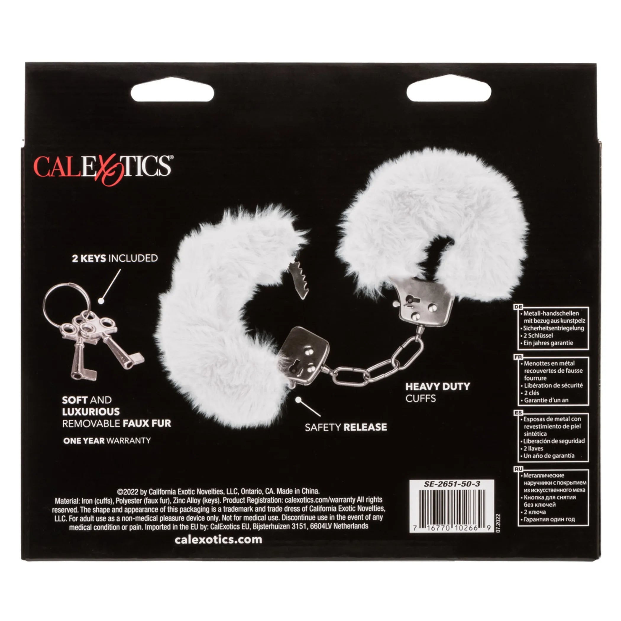 Ultra Fluffy Furry Cuffs White California Exotic Novelties