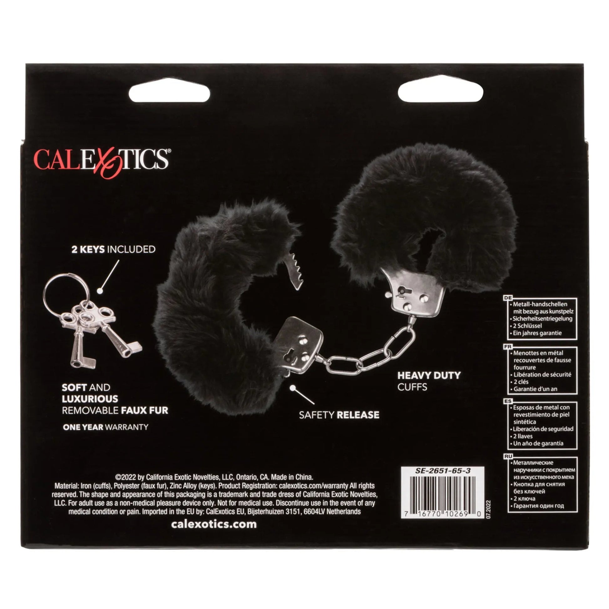 Ultra Fluffy Furry Cuffs Black California Exotic Novelties