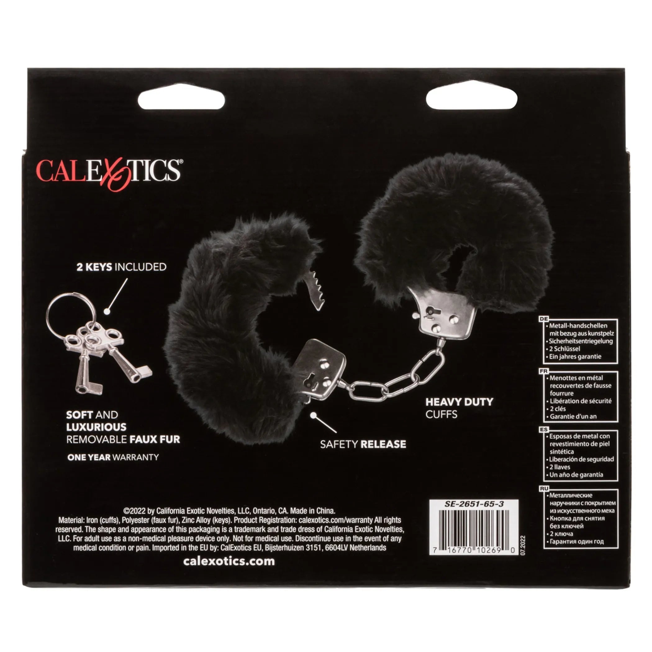 Ultra Fluffy Furry Cuffs Black California Exotic Novelties