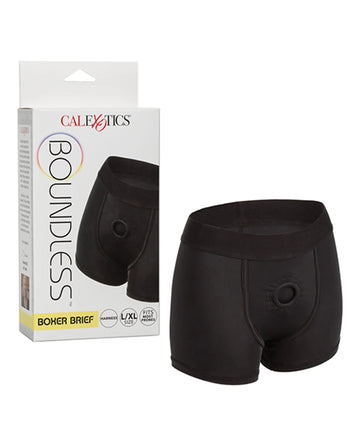 Boundless Boxer Brief Harness Black L/XL California Exotic Novelties