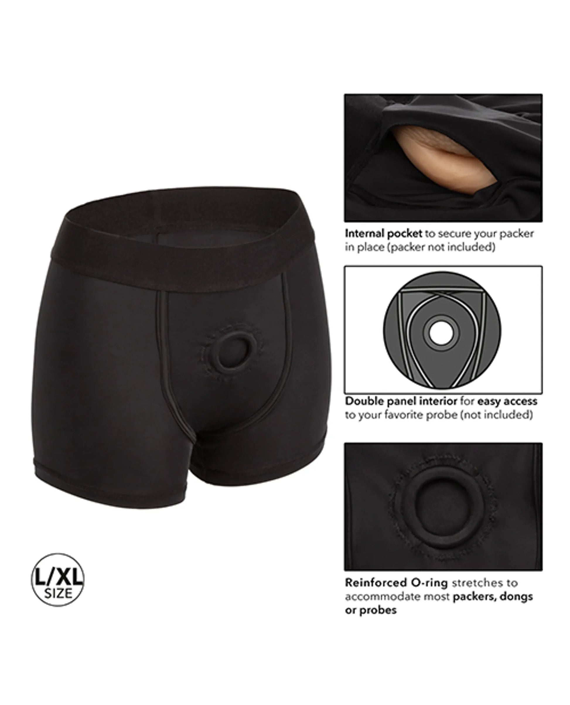 Boundless Boxer Brief Harness Black L/XL California Exotic Novelties