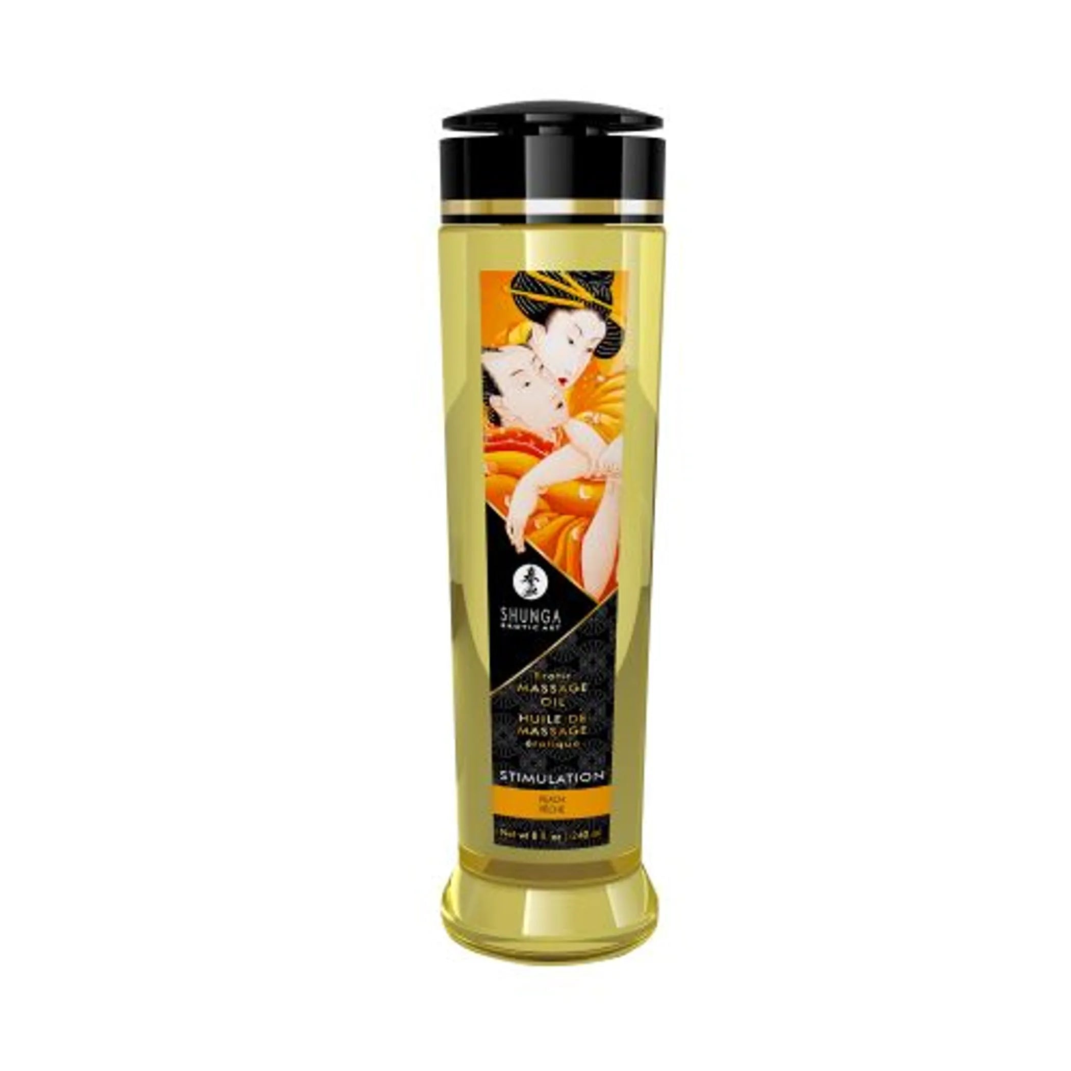 Massage Oil Stimulation Peach 8oz Shunga