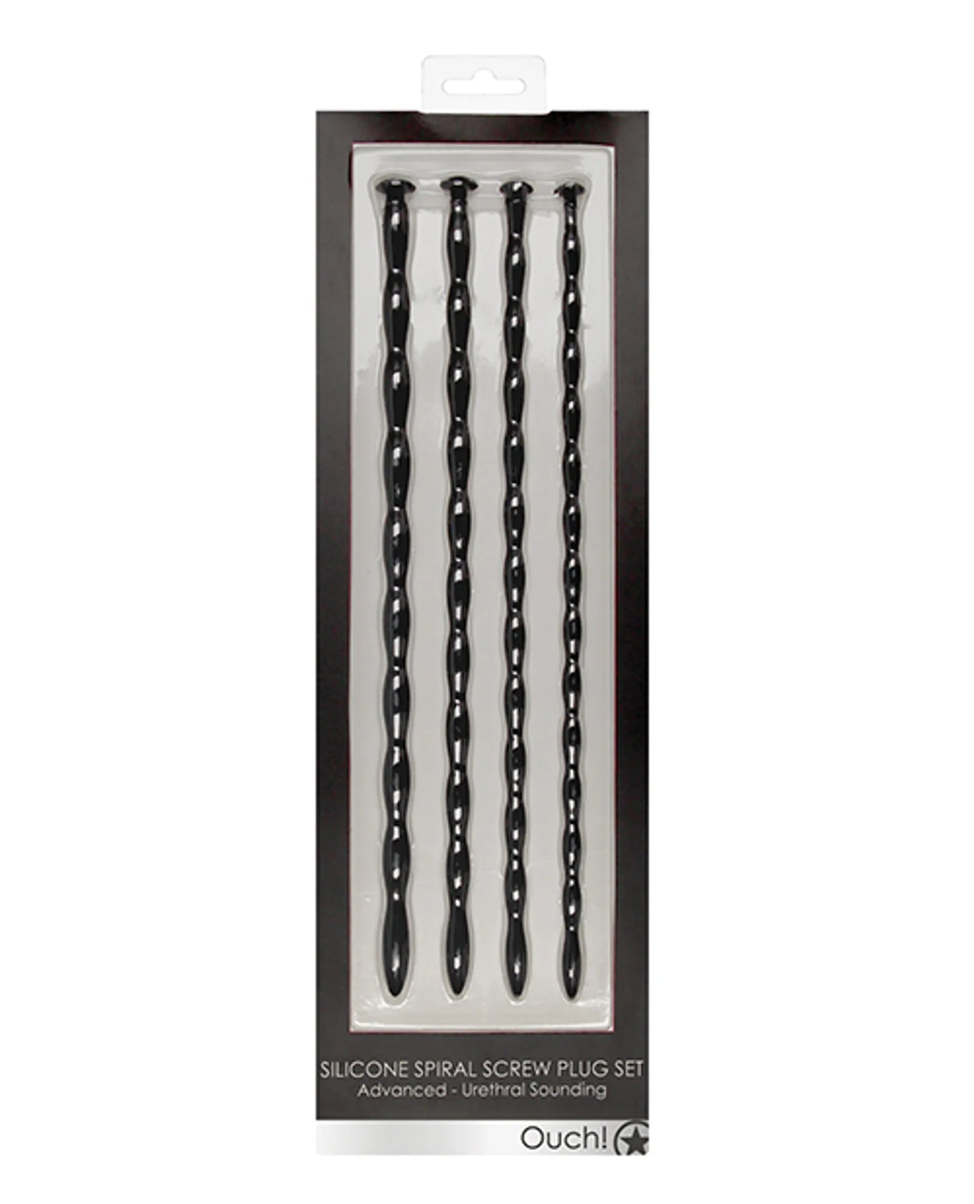 Silicone Spiral Screw Plug Set Black Shots America