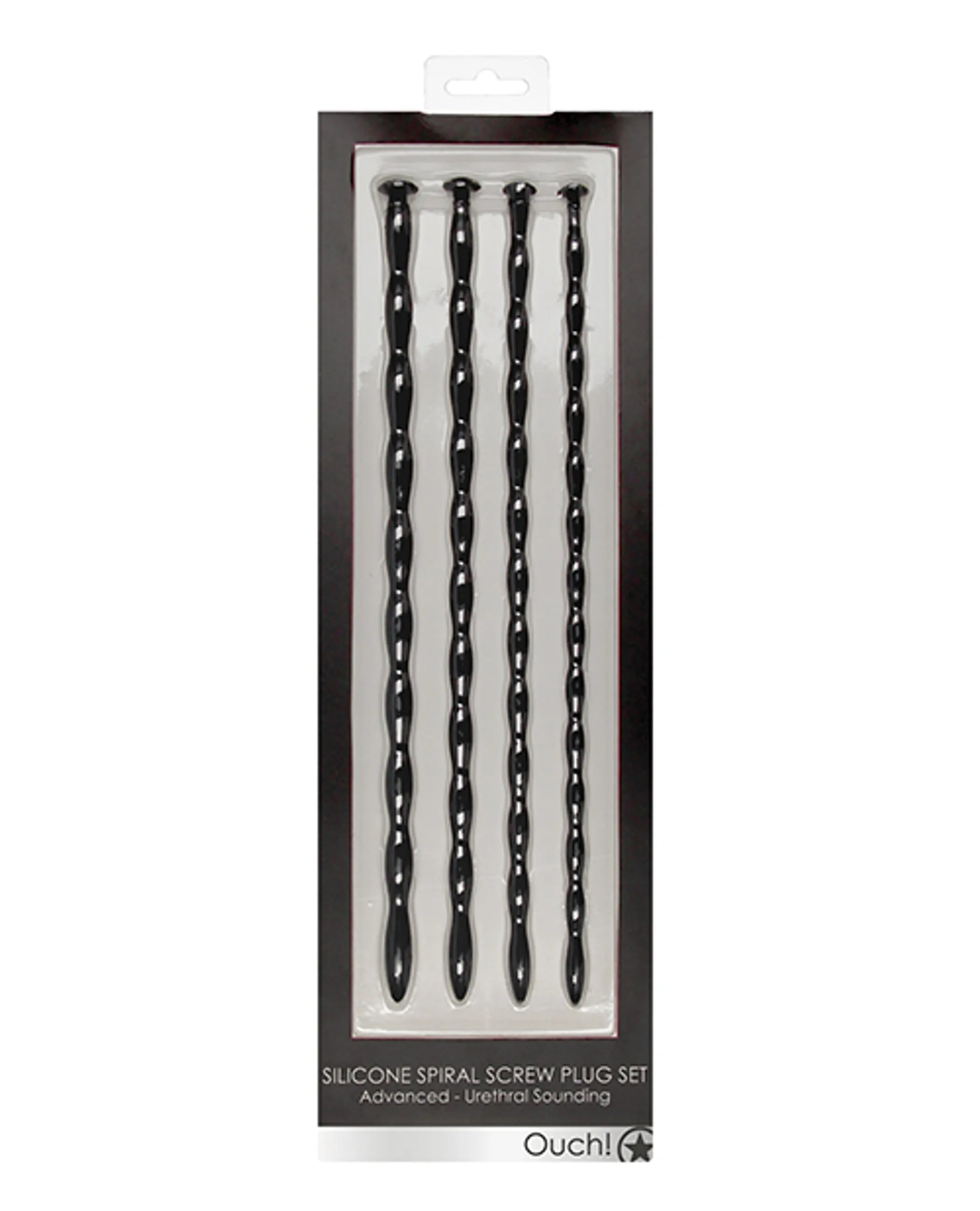 Silicone Spiral Screw Plug Set Black Shots America