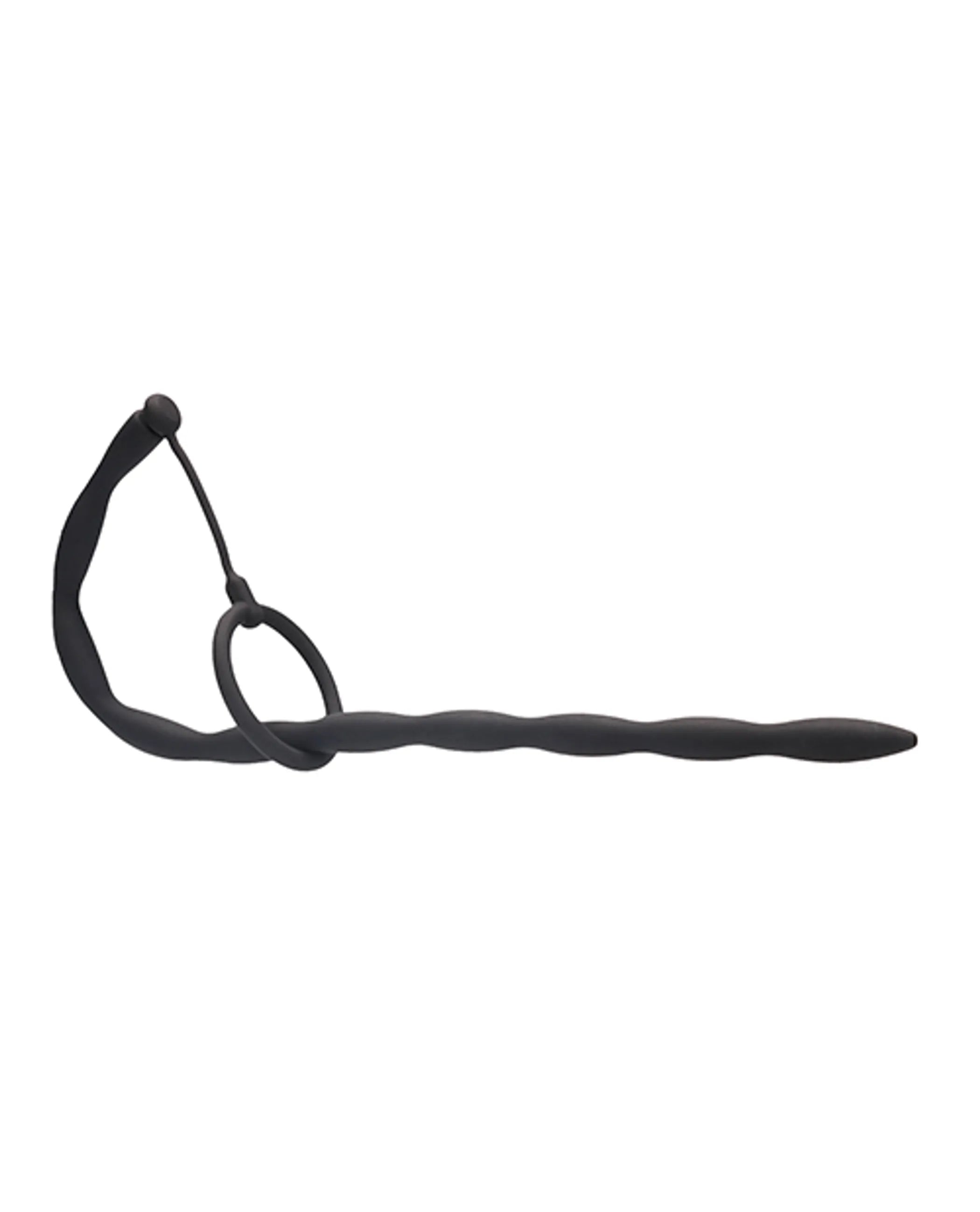 Silicone Plug and Cock Ring Set in Black Shots America