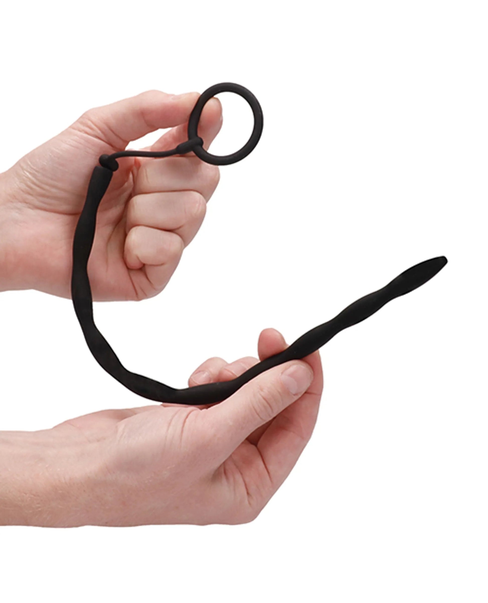 Silicone Plug and Cock Ring Set in Black Shots America