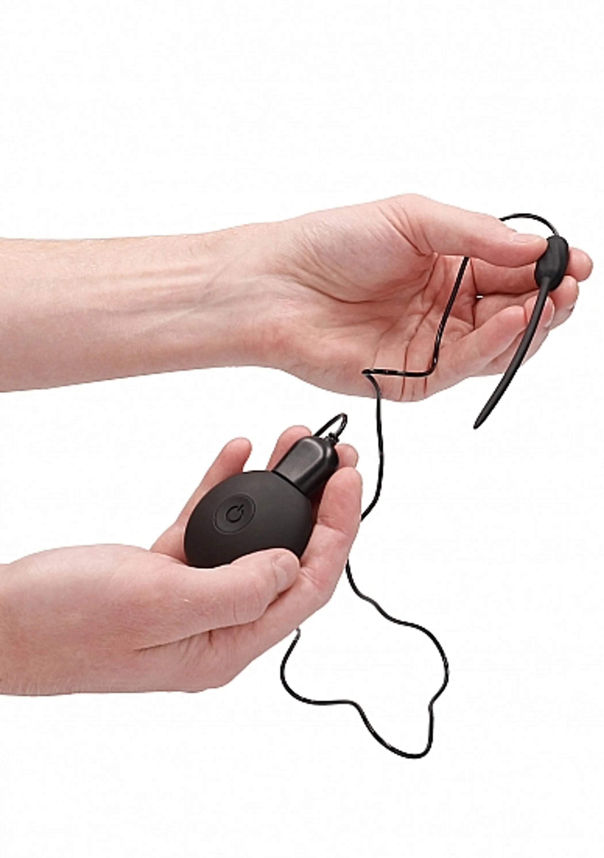 Silicone Rechargeable Vibrating Urethral Plug Black SHOTS AMERICA