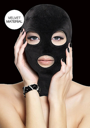 Velvet & Velcro Mask With Mouth and Eye Opening Black SHOTS AMERICA