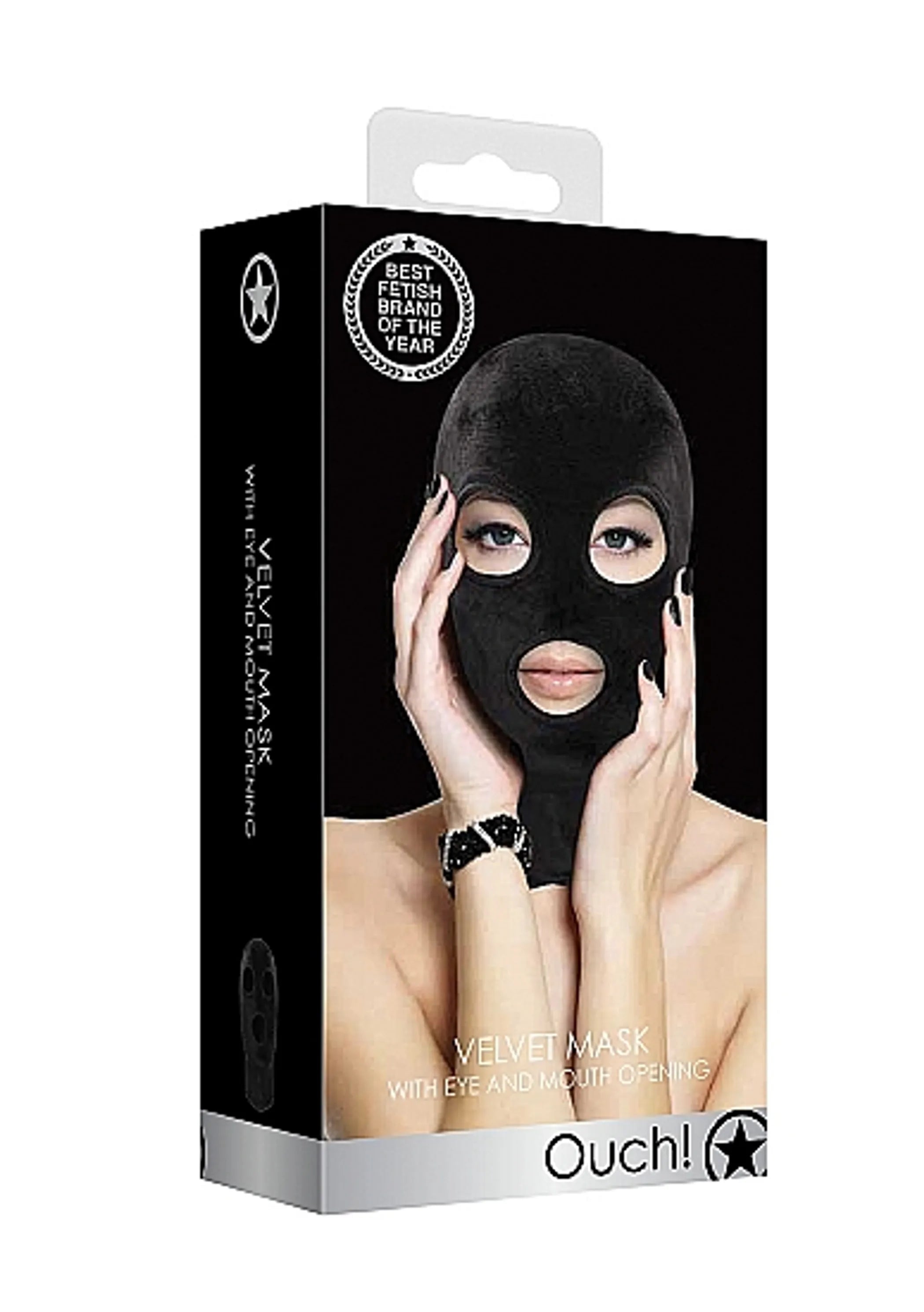 Velvet & Velcro Mask With Mouth and Eye Opening Black SHOTS AMERICA