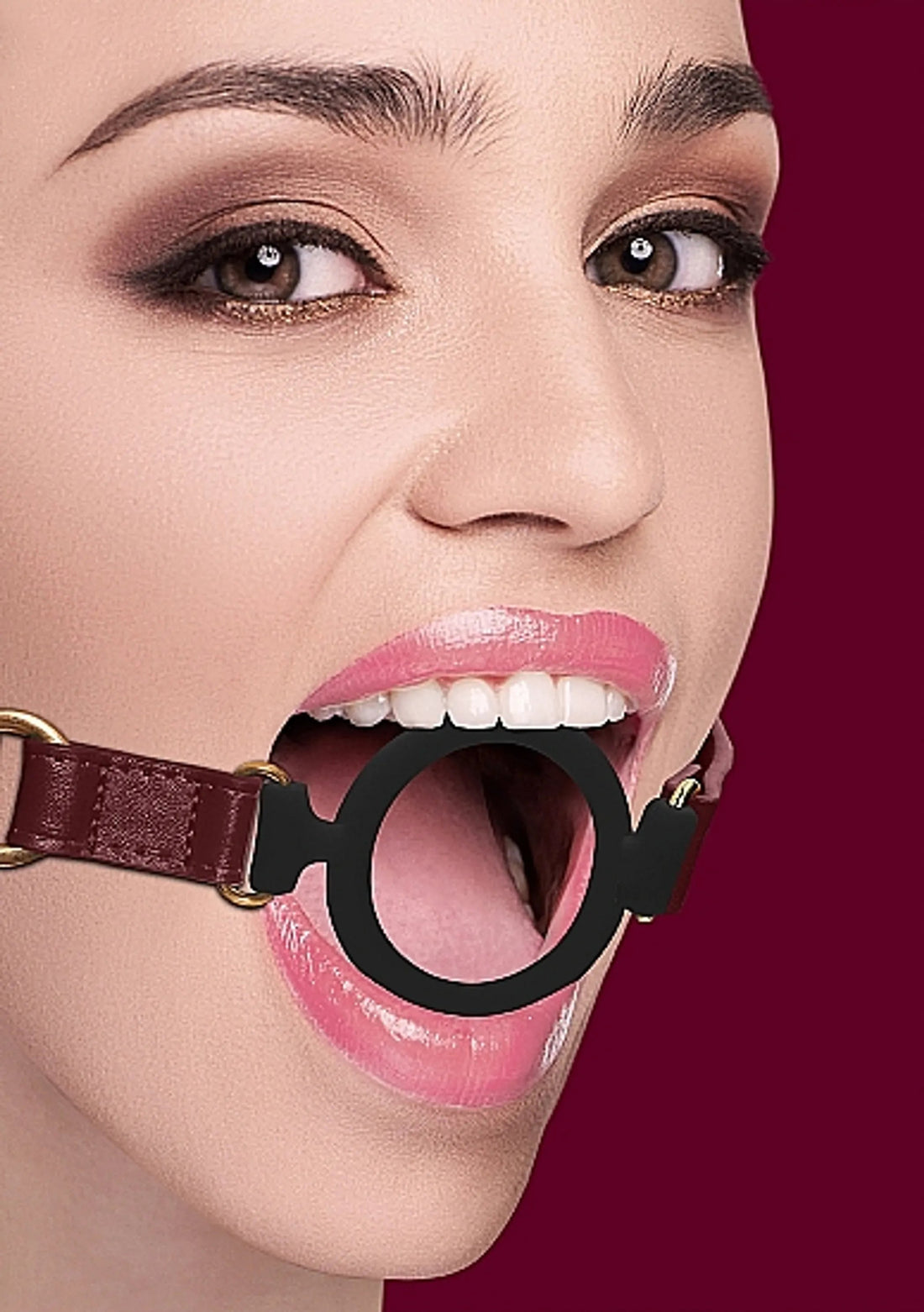Ouch Halo Silicone Ring Gag Burgundy SHOTS AMERICA