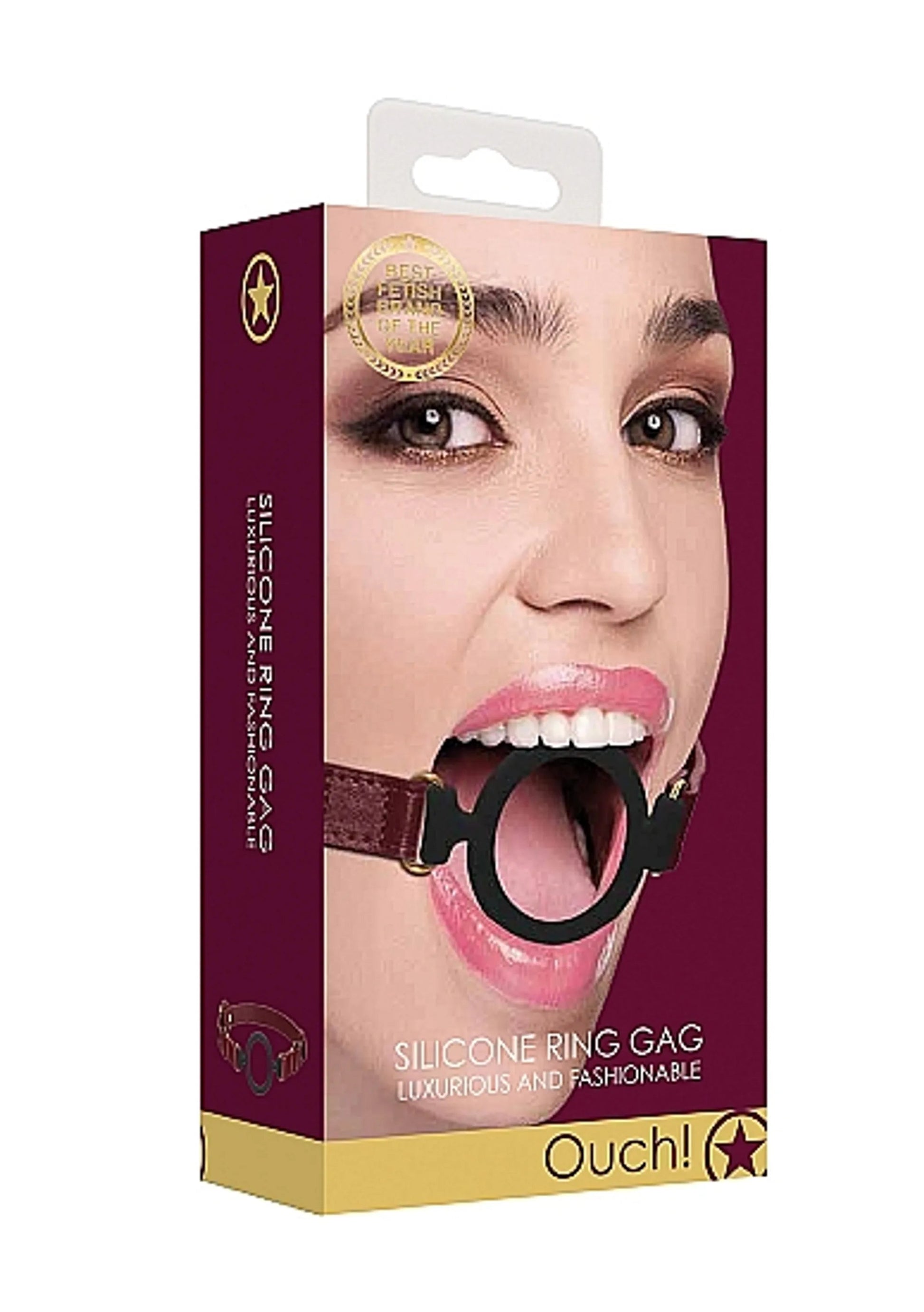 Ouch Halo Silicone Ring Gag Burgundy Shots America