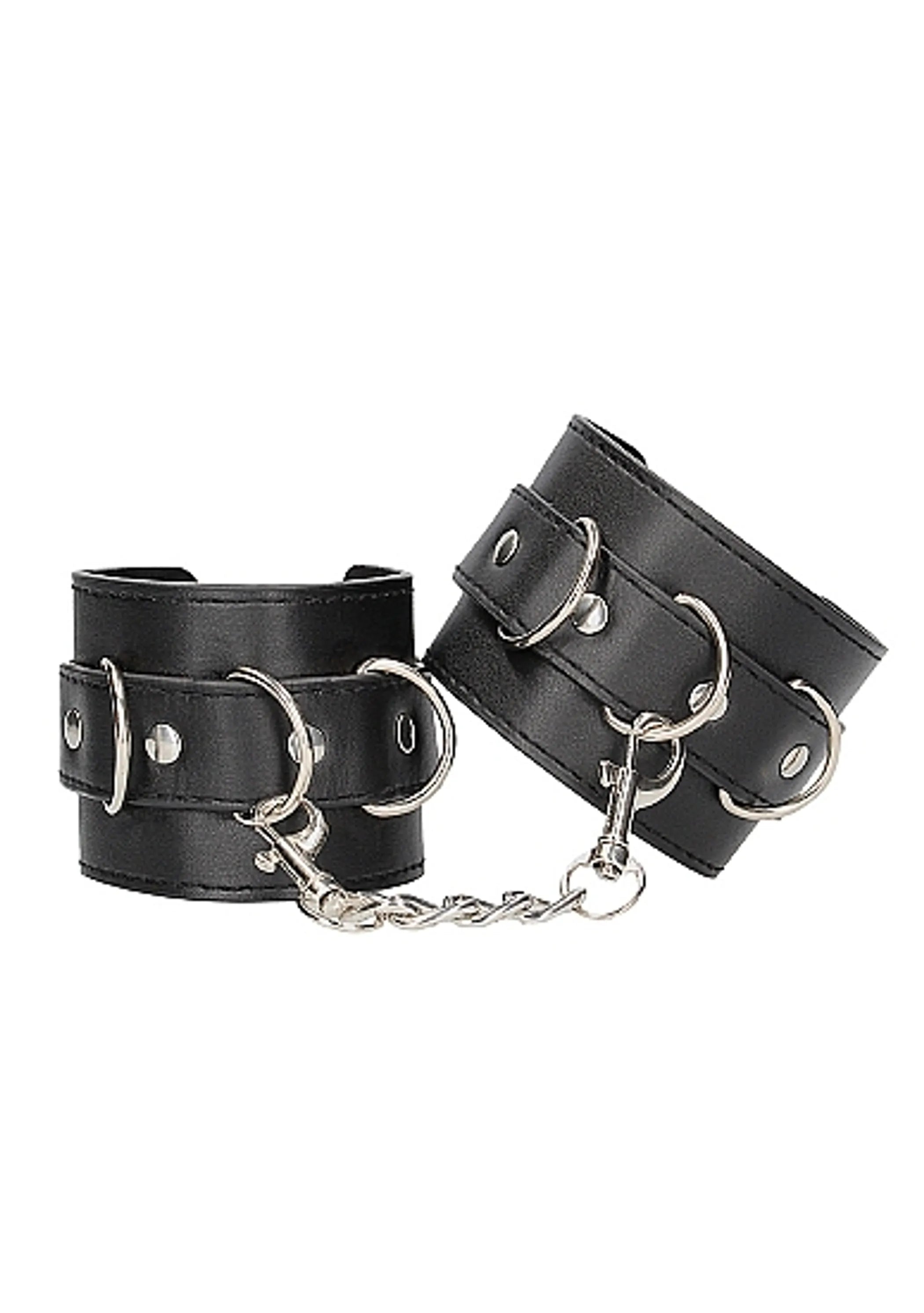 B&W Bonded Leather Hand and Ankle Cuffs with Adjustable Straps Shots America