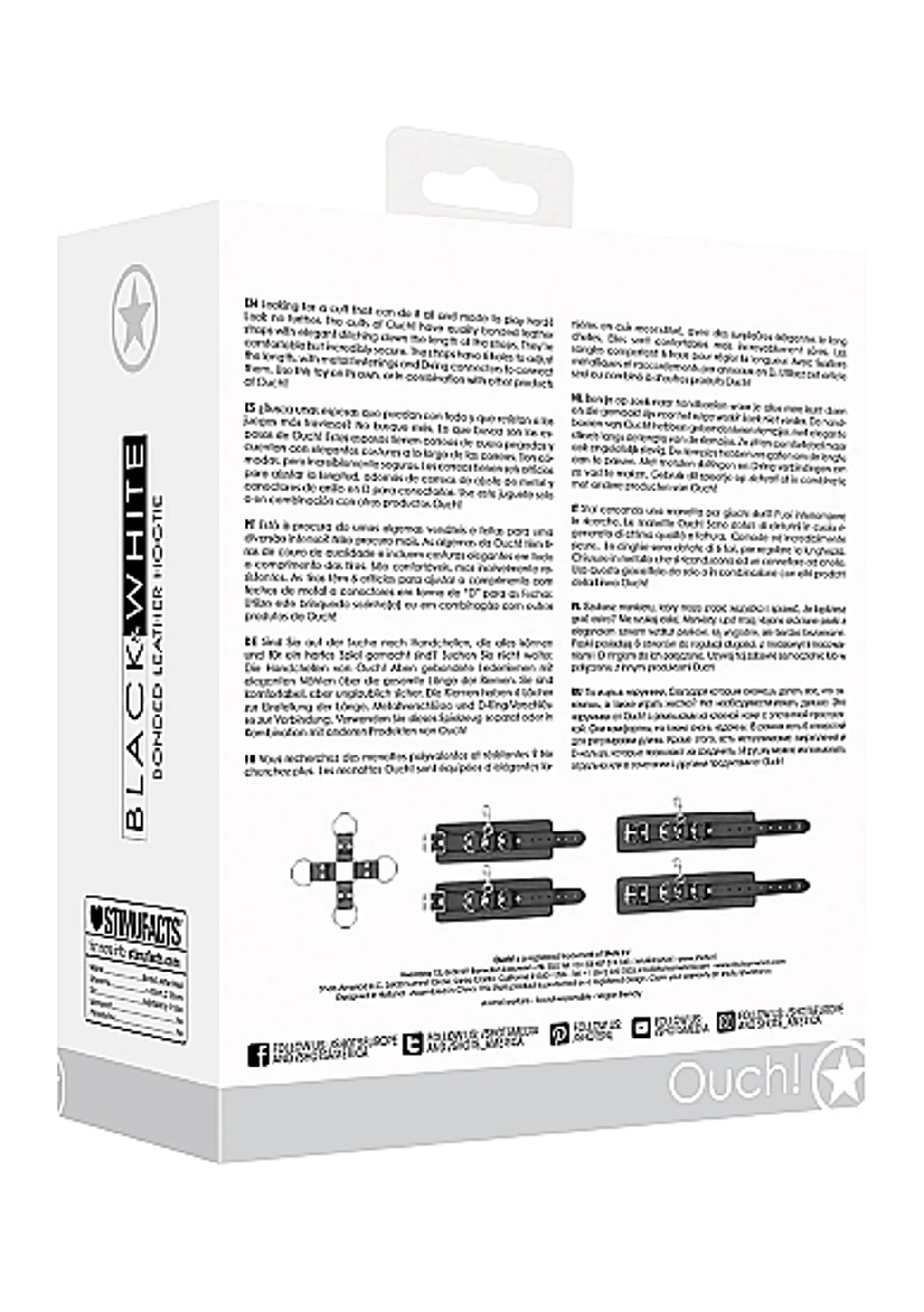 B&W Hogtie With Hand and Ankle Cuffs Bonded Leather SHOTS AMERICA