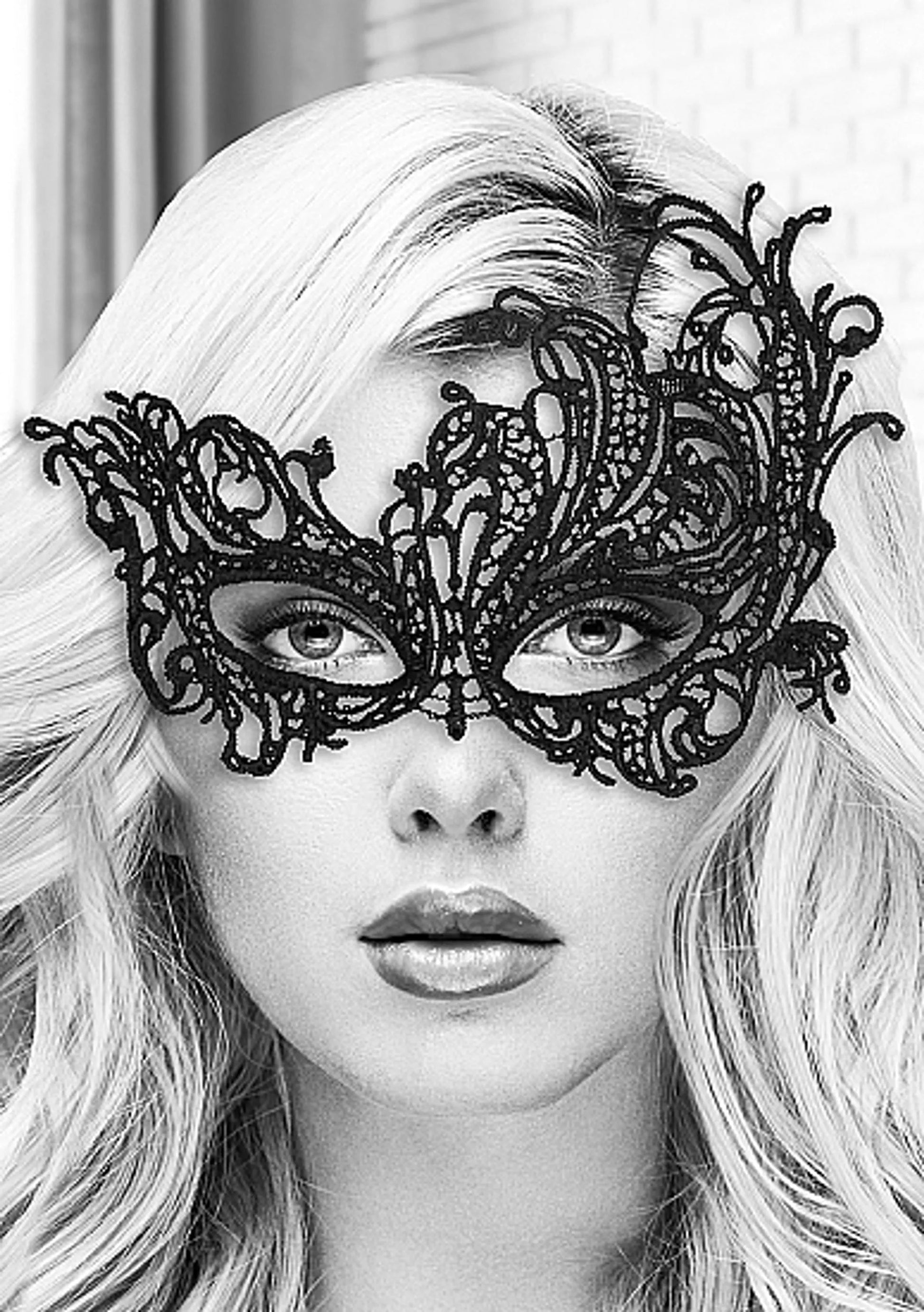 Black and White Lace Eye Mask SHOTS AMERICA