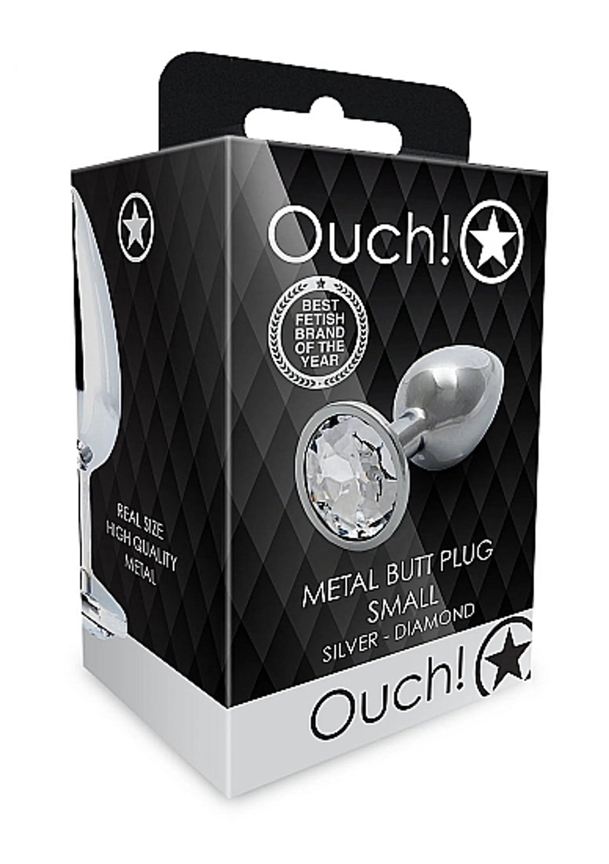 Round Gem Butt Plug Small Silver Diamond SHOTS AMERICA