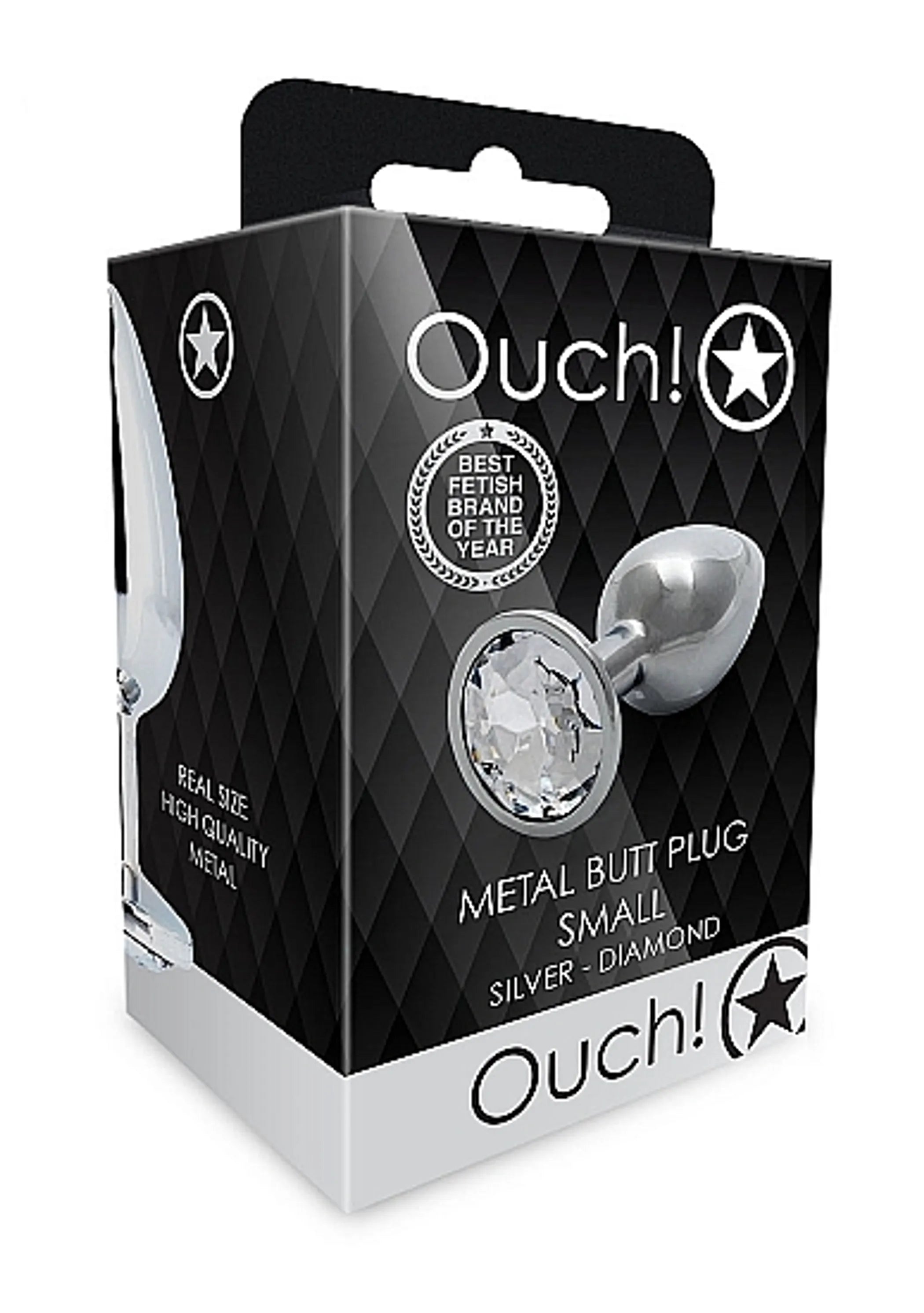 Round Gem Butt Plug Small Silver Diamond SHOTS AMERICA